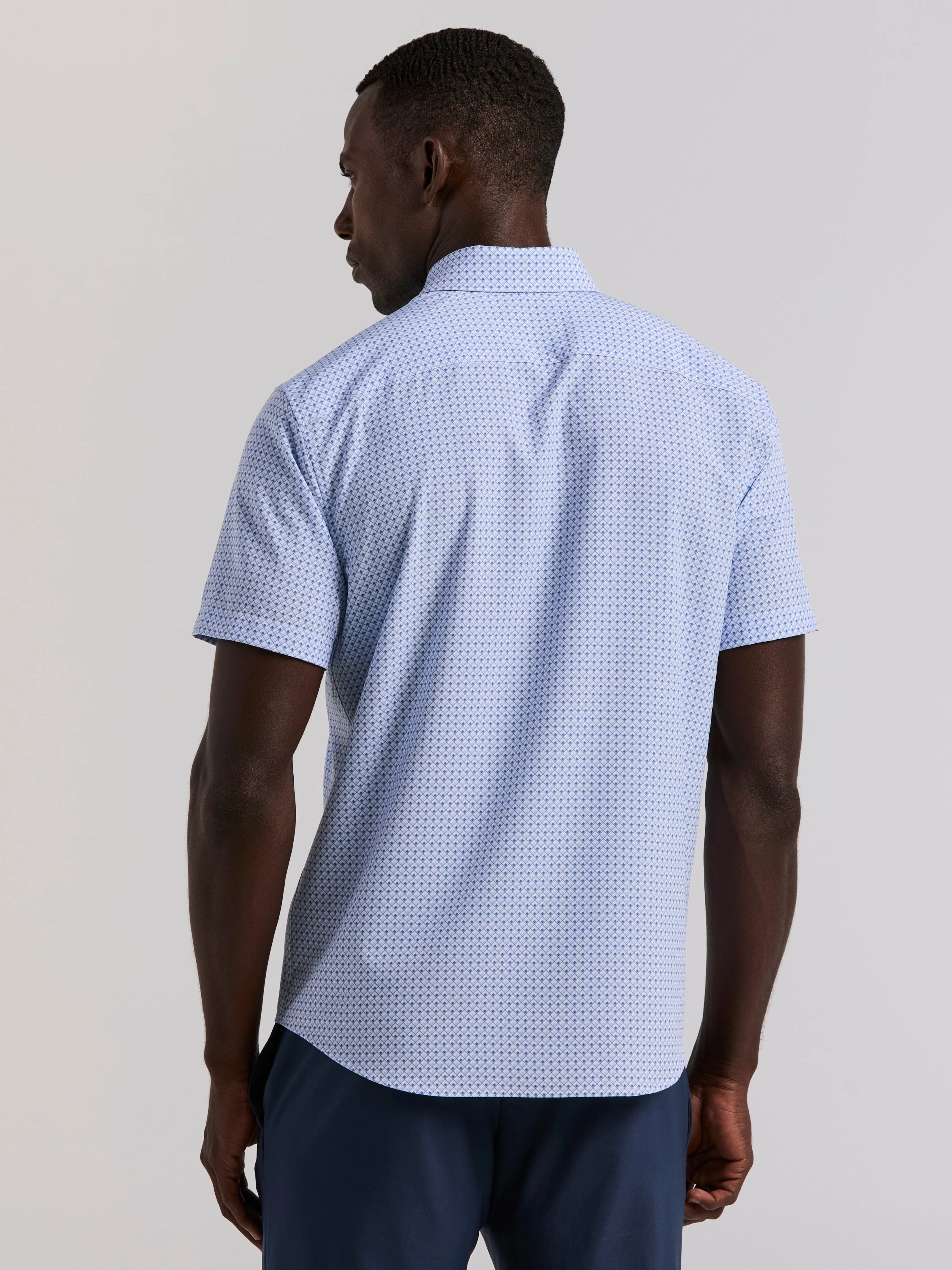 Slim Fit Cube Geometric Print Shirt - Image 4