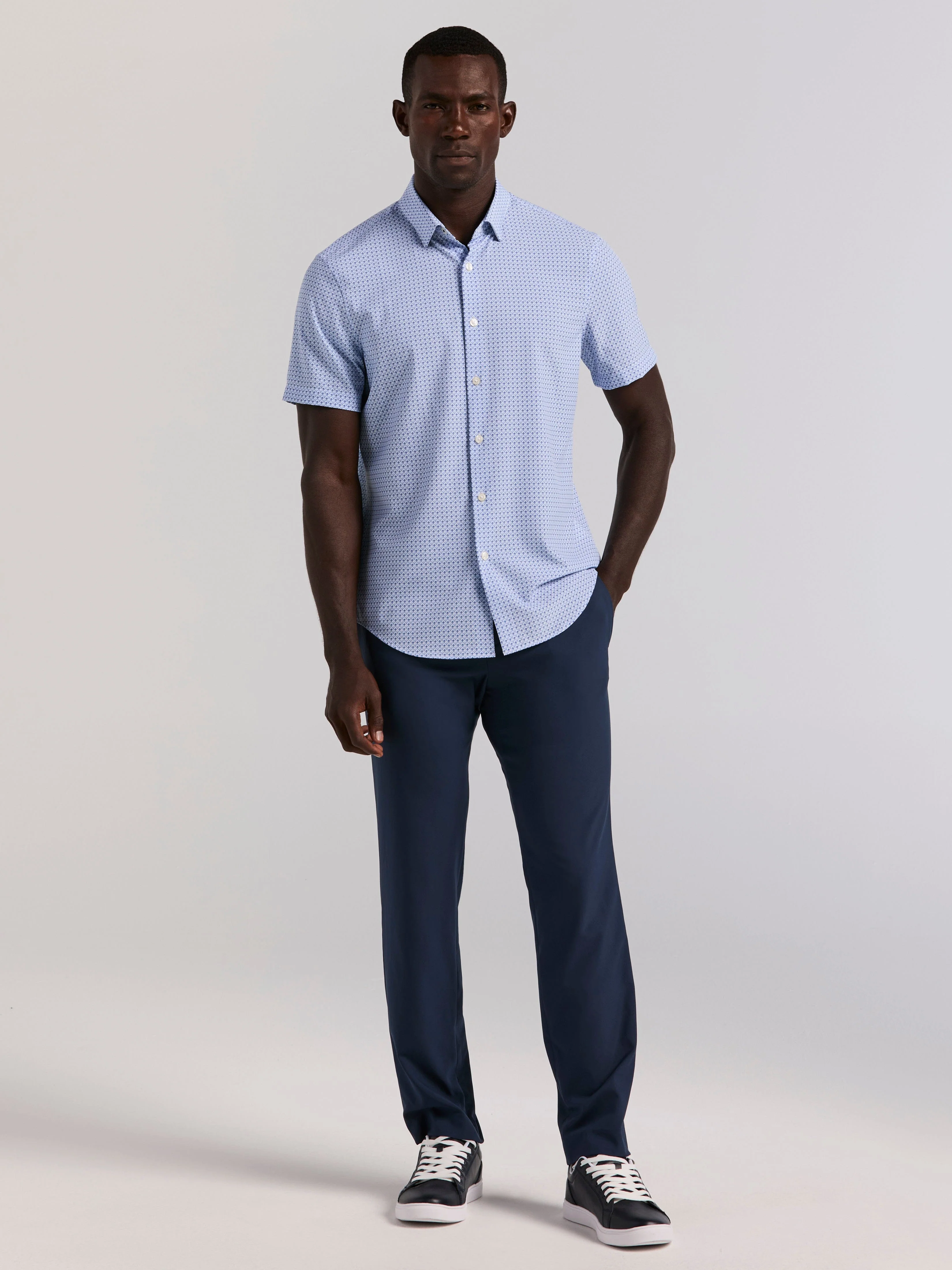 Slim Fit Cube Geometric Print Shirt - Image 5