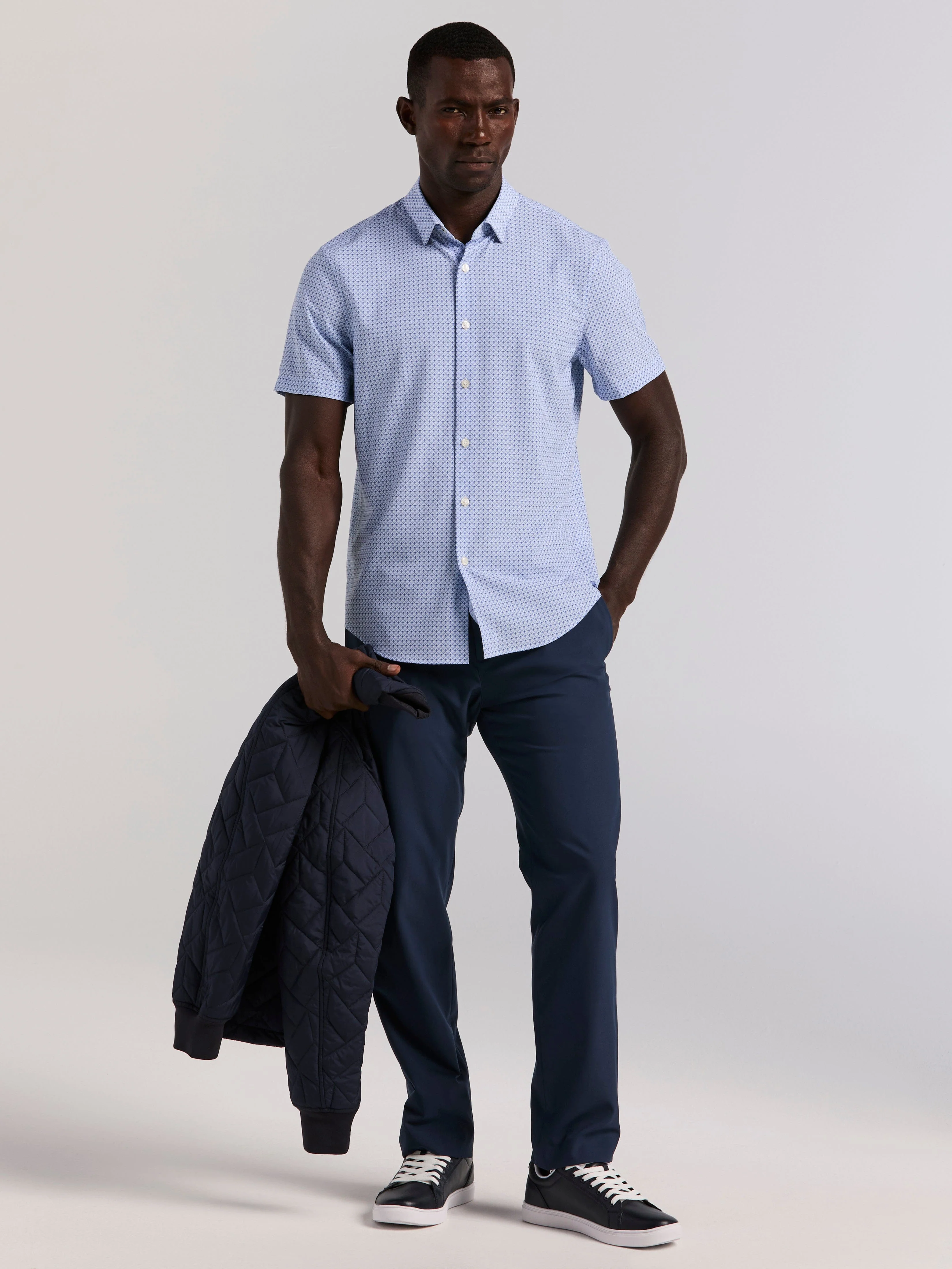 Slim Fit Cube Geometric Print Shirt - Image 6