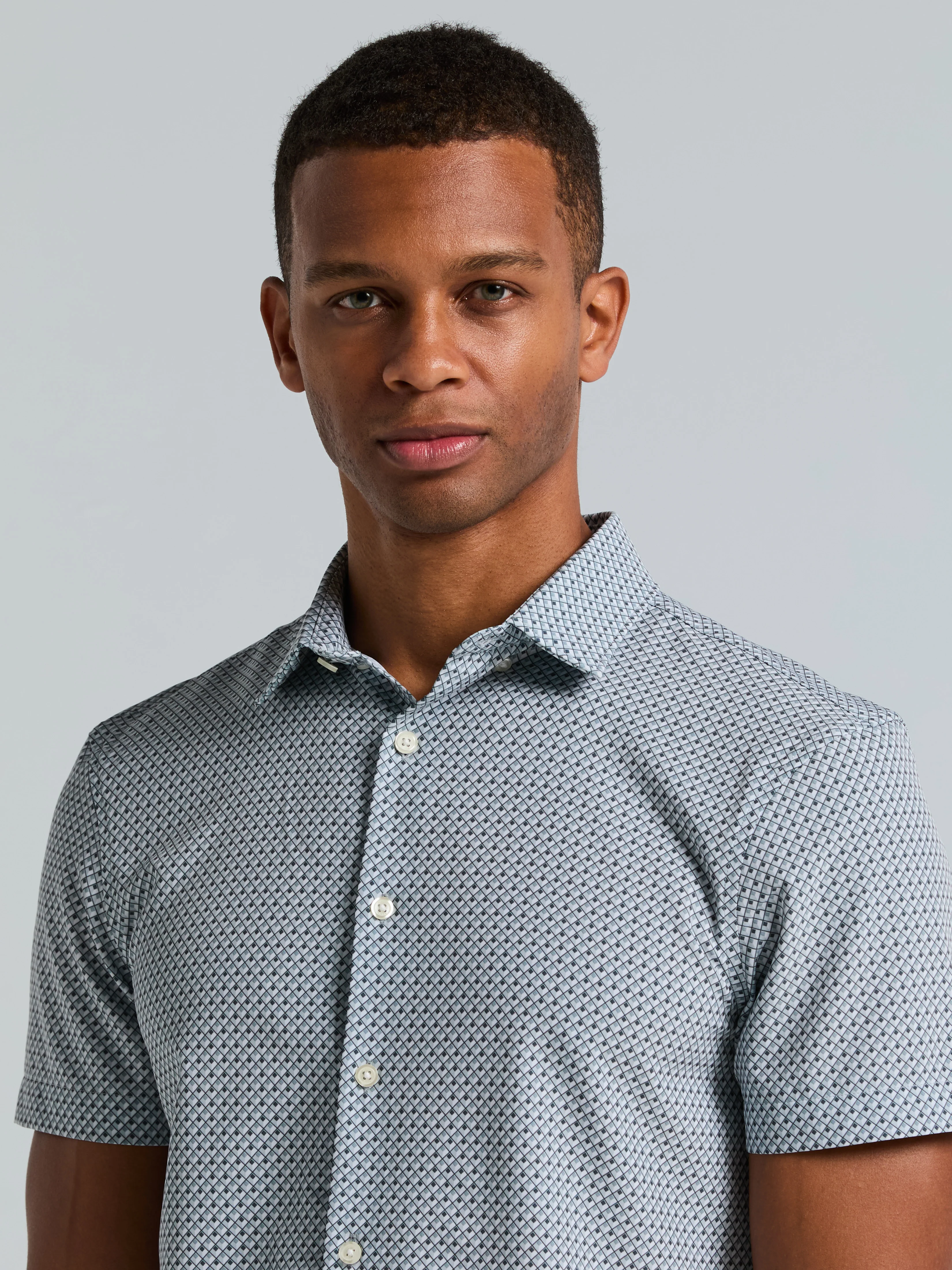 Slim Fit Cube Geometric Print Shirt - Image 9