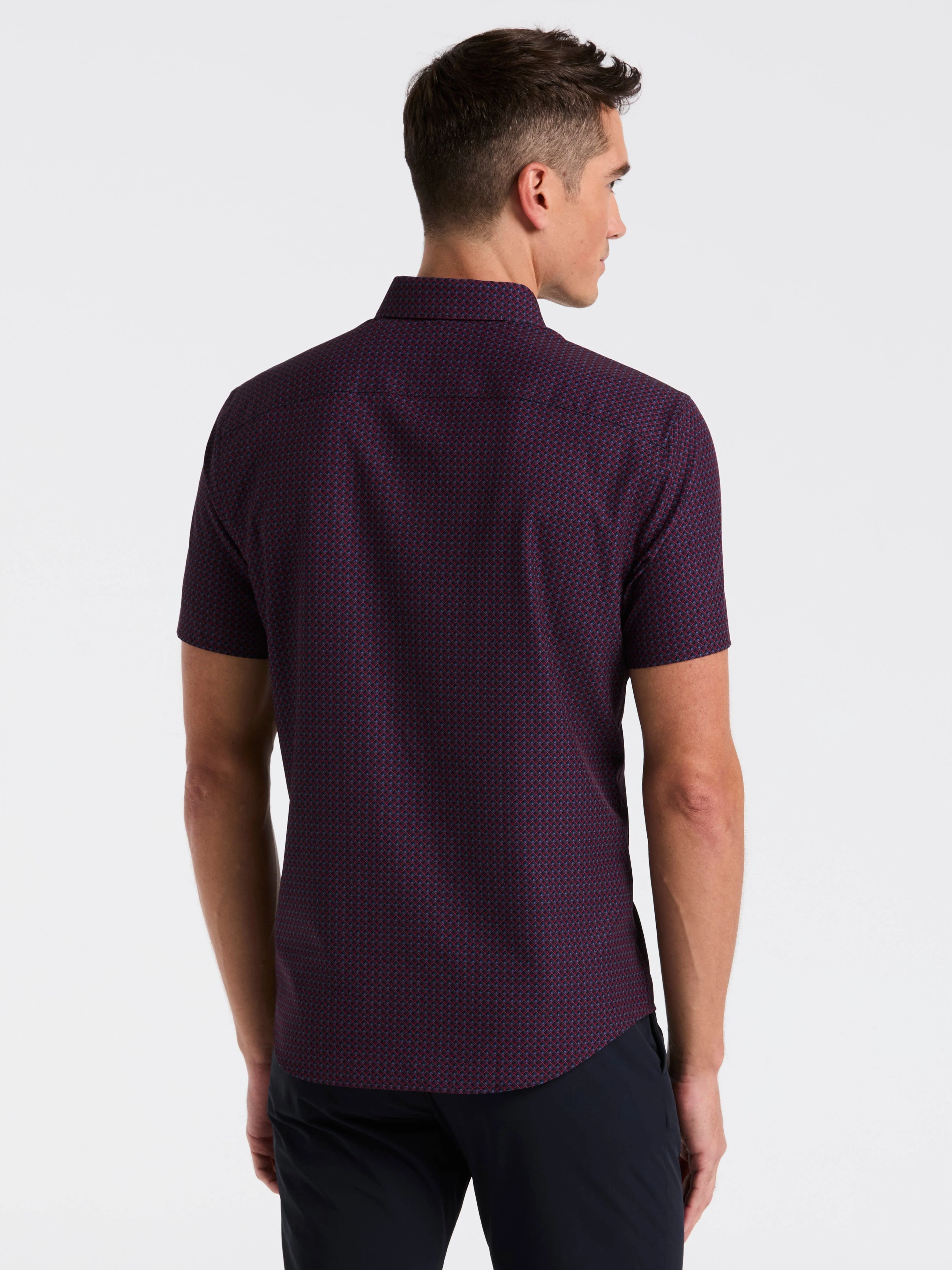 Slim Fit Cube Geometric Print Shirt - Image 3