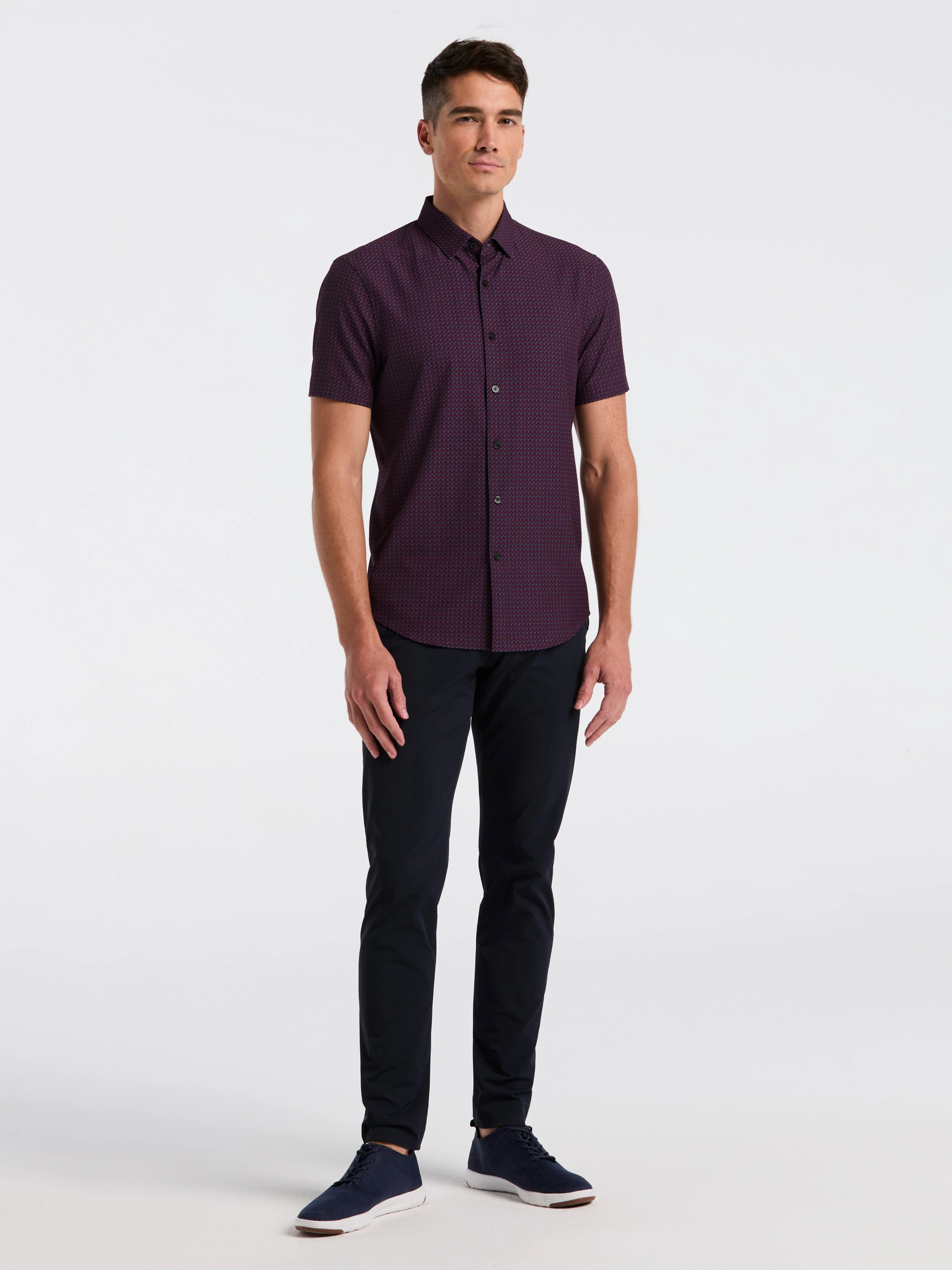Slim Fit Cube Geometric Print Shirt - Image 4