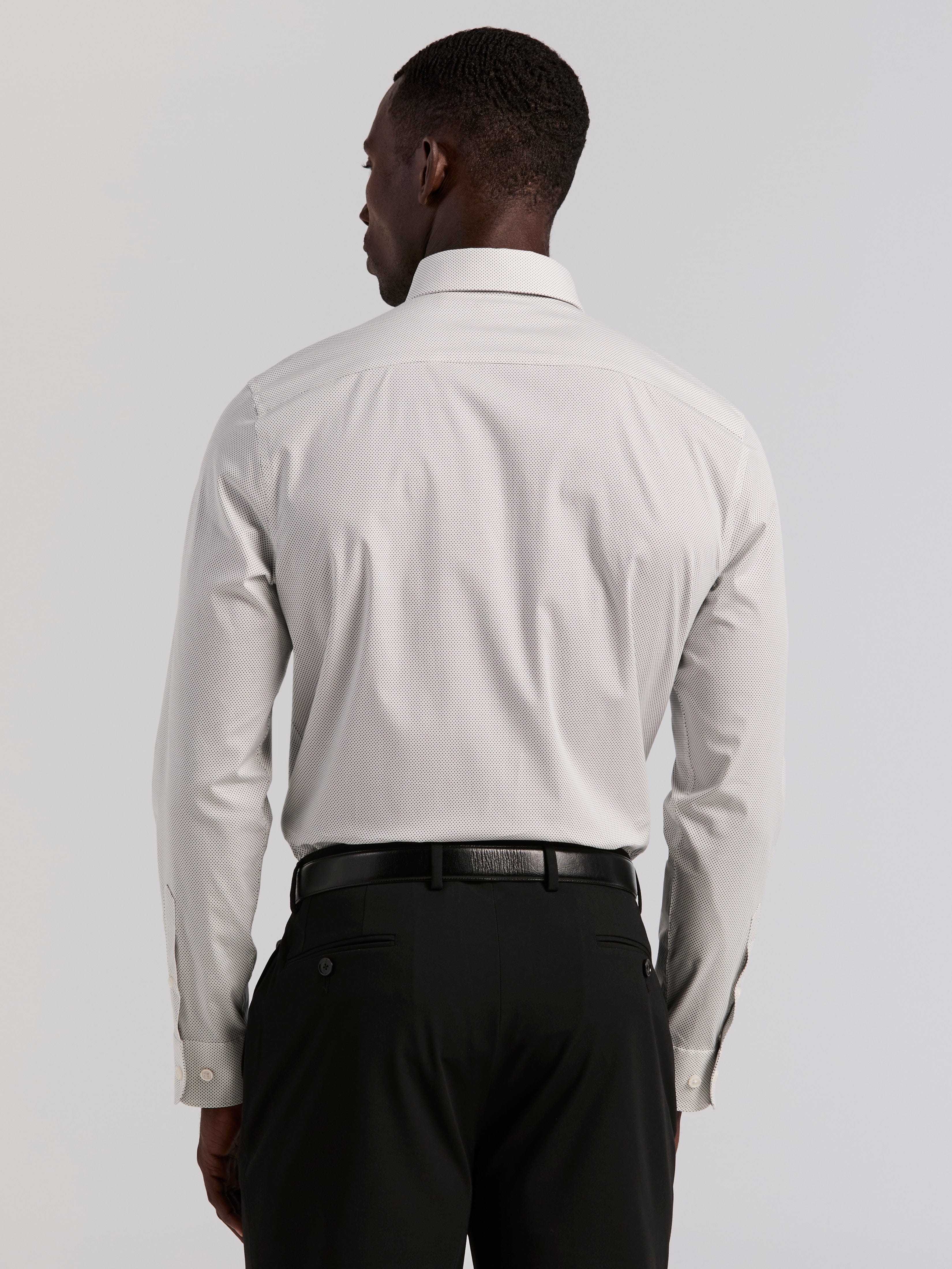 Slim Fit Dot Print Dress Shirt - Image 3