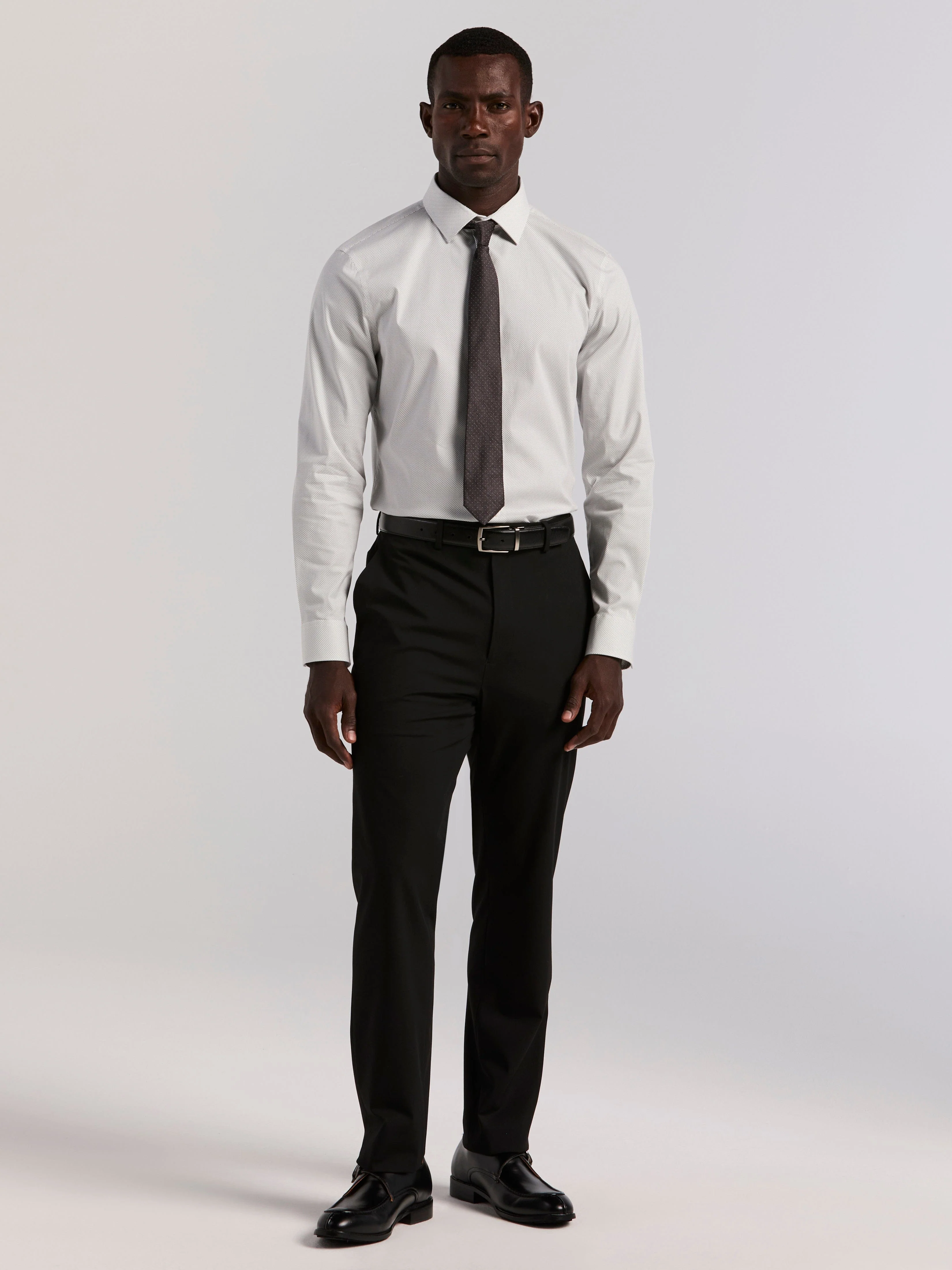 Slim Fit Dot Print Dress Shirt - Image 4