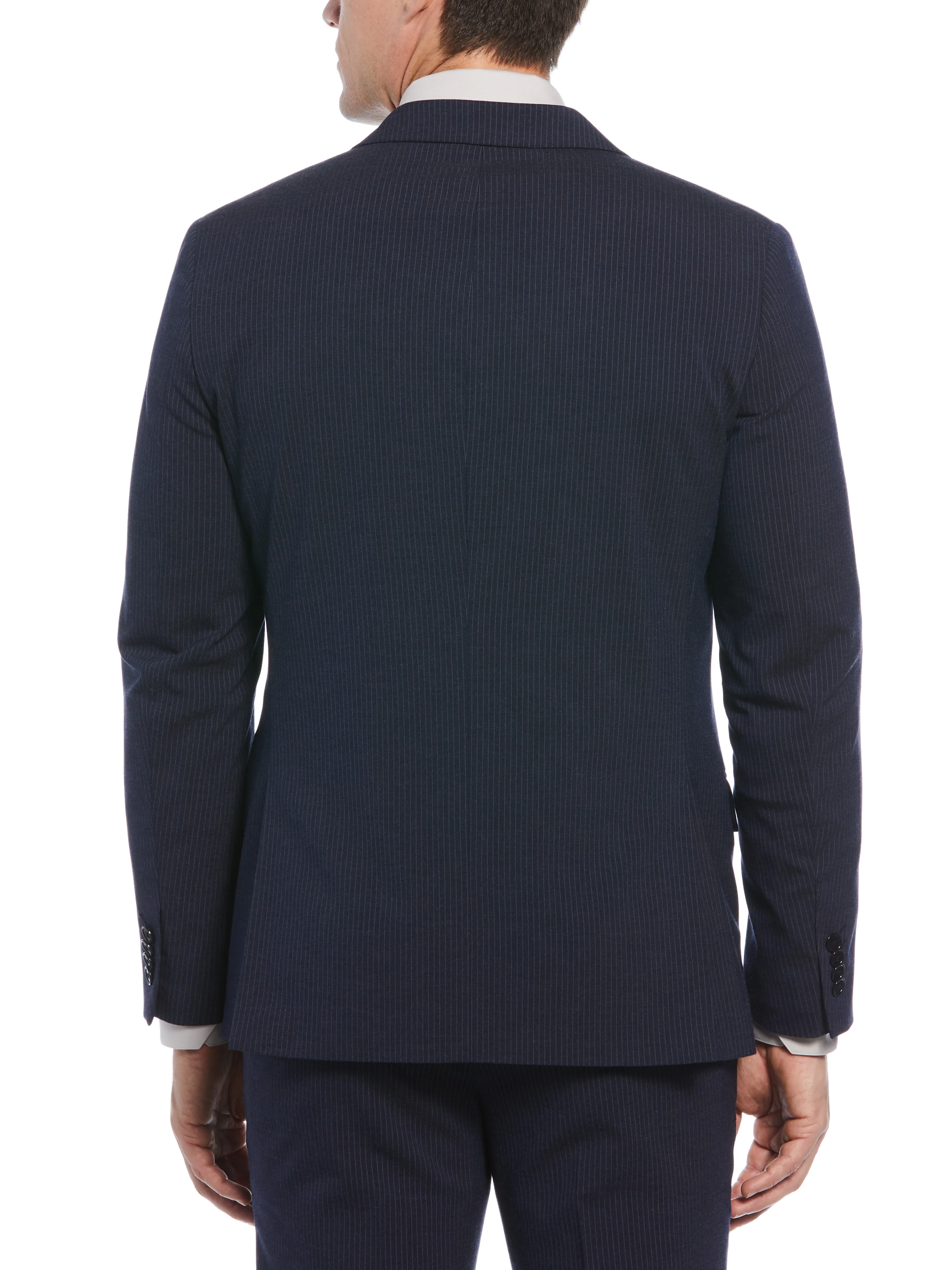 Slim Fit Double Breasted Pinstripe Suit Jacket - Image 2