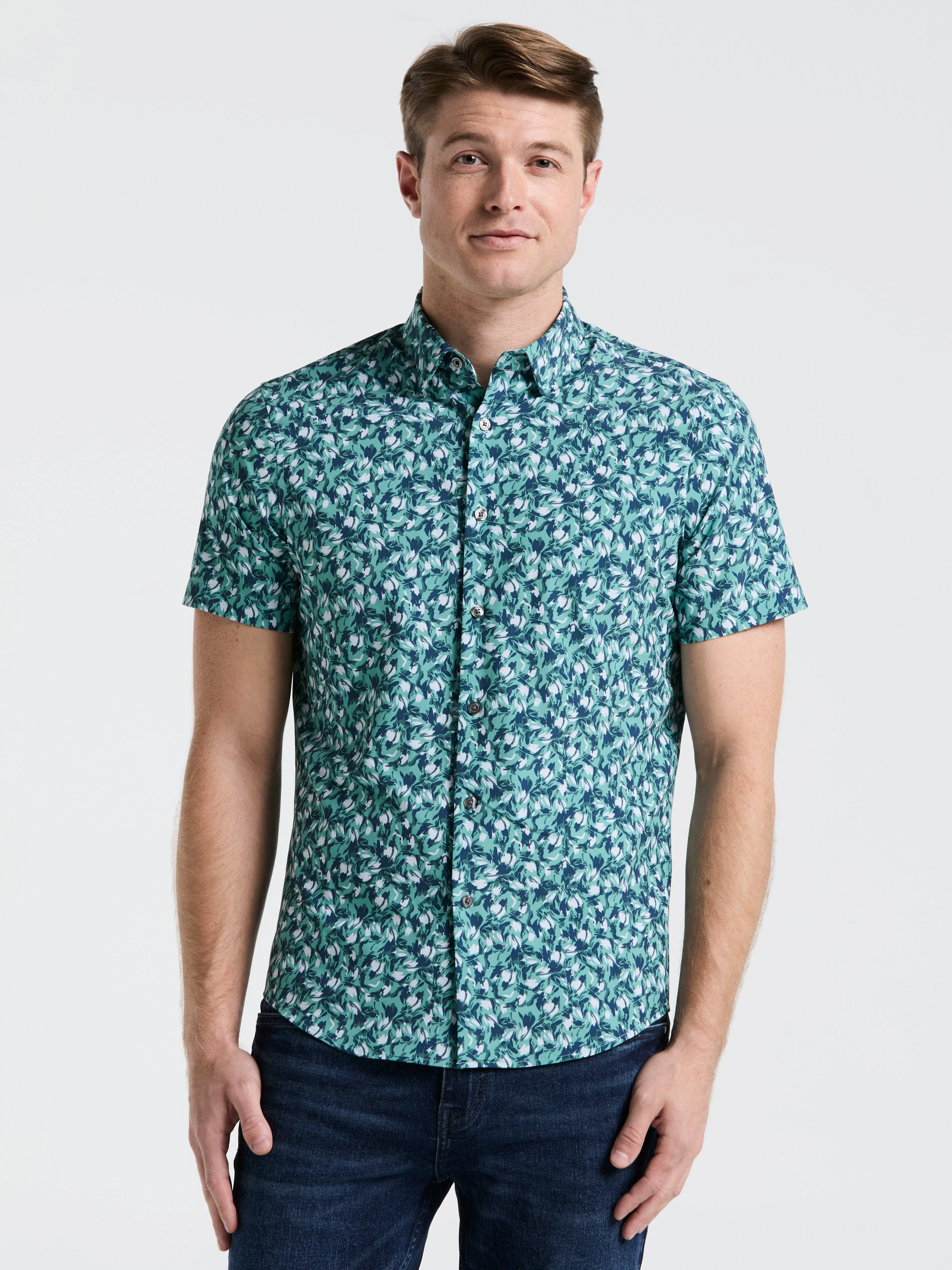Slim Fit Floral Print Shirt - Image 2