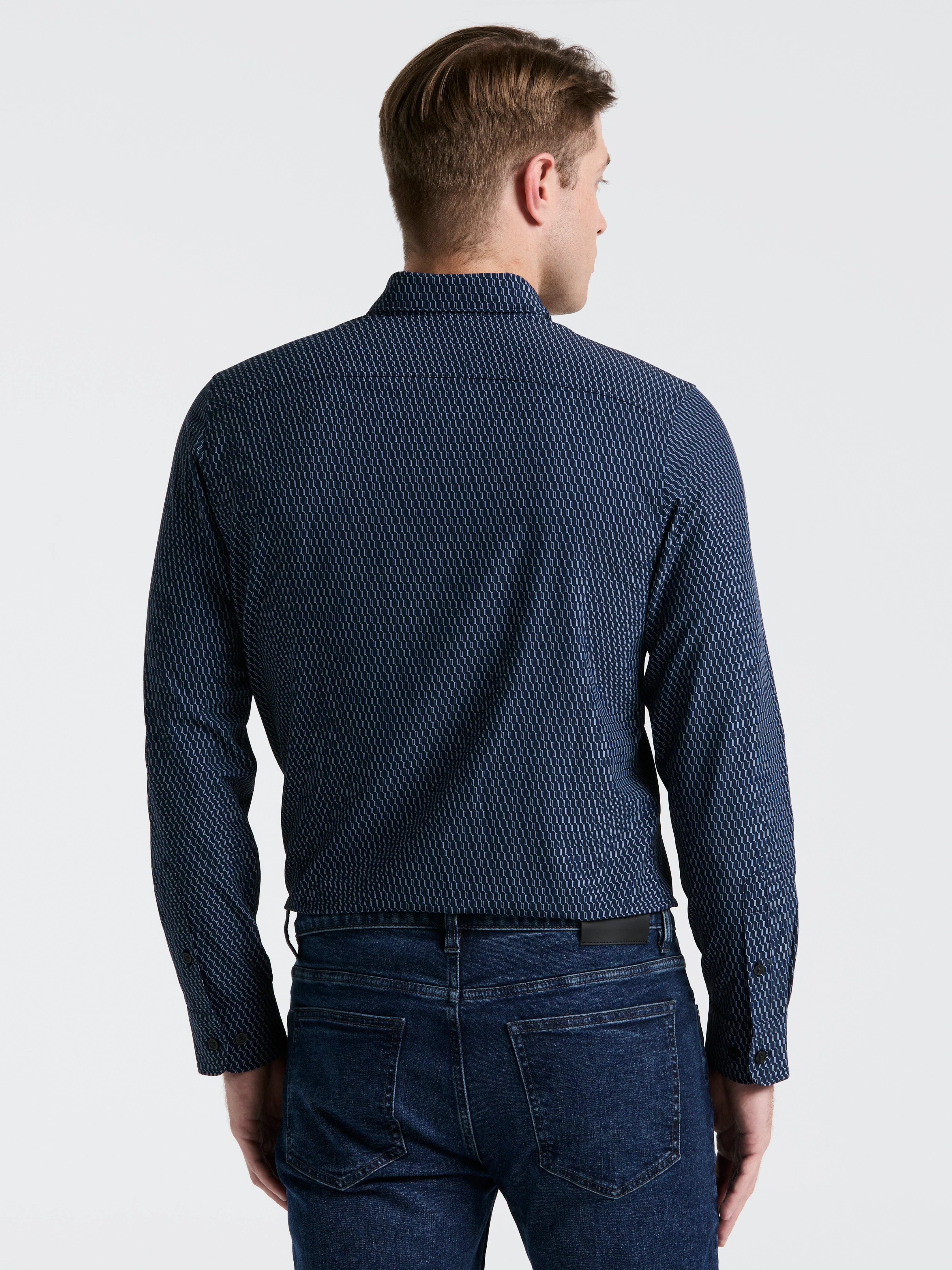 Slim Fit Geometric Print Shirt - Image 3