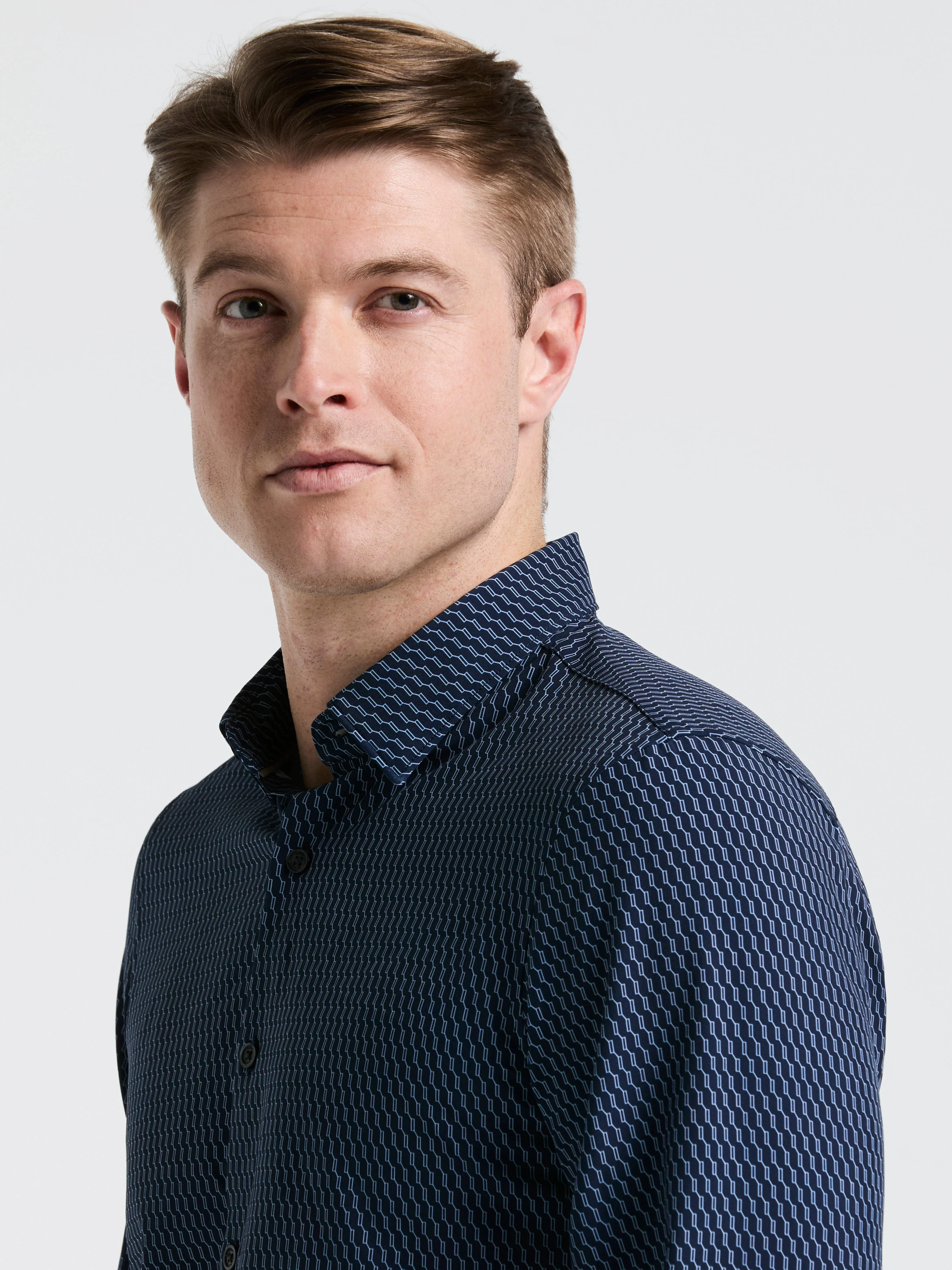 Slim Fit Geometric Print Shirt - Image 4