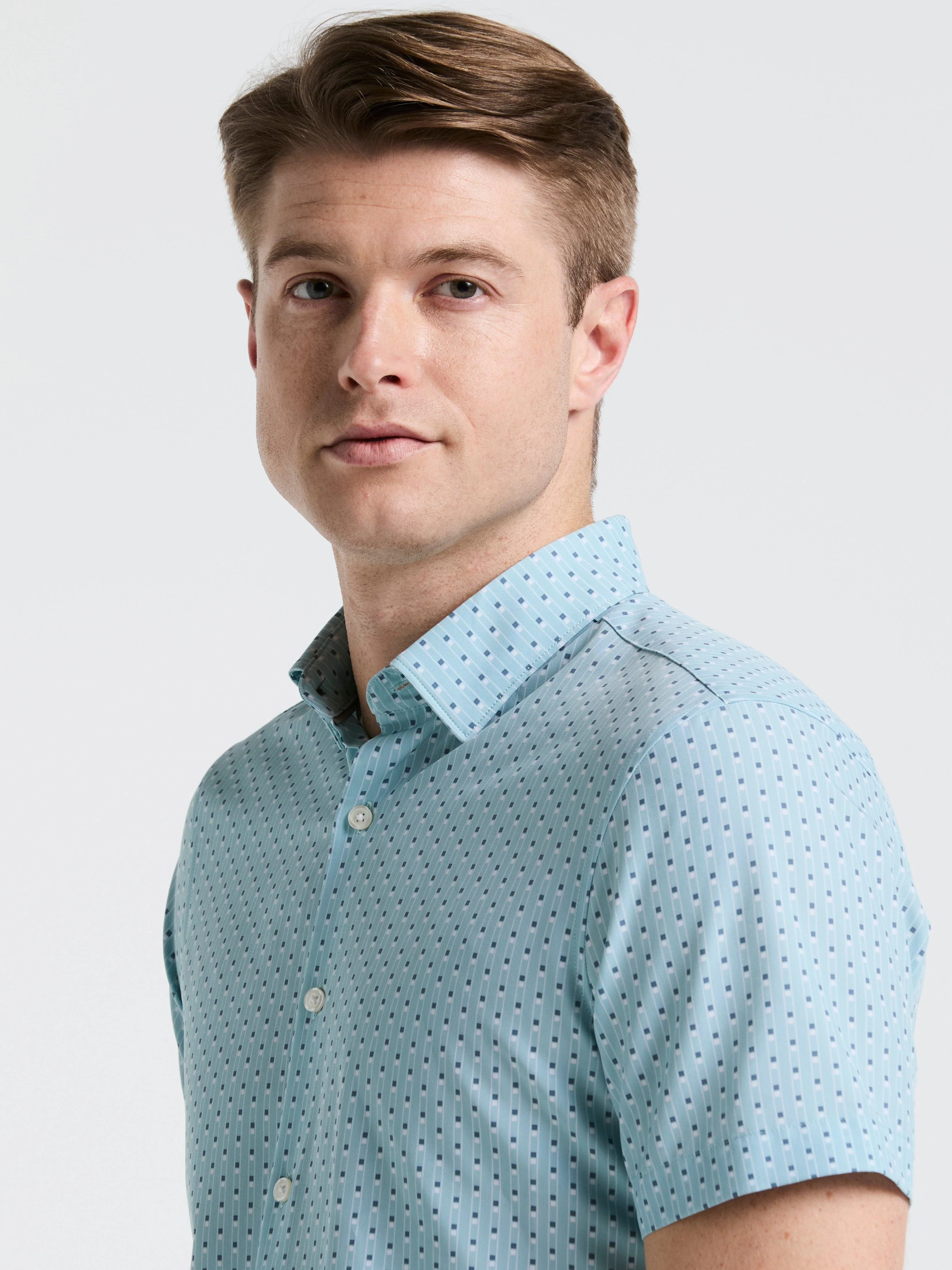 Slim Fit Geometric Stripe Shirt - Image 3