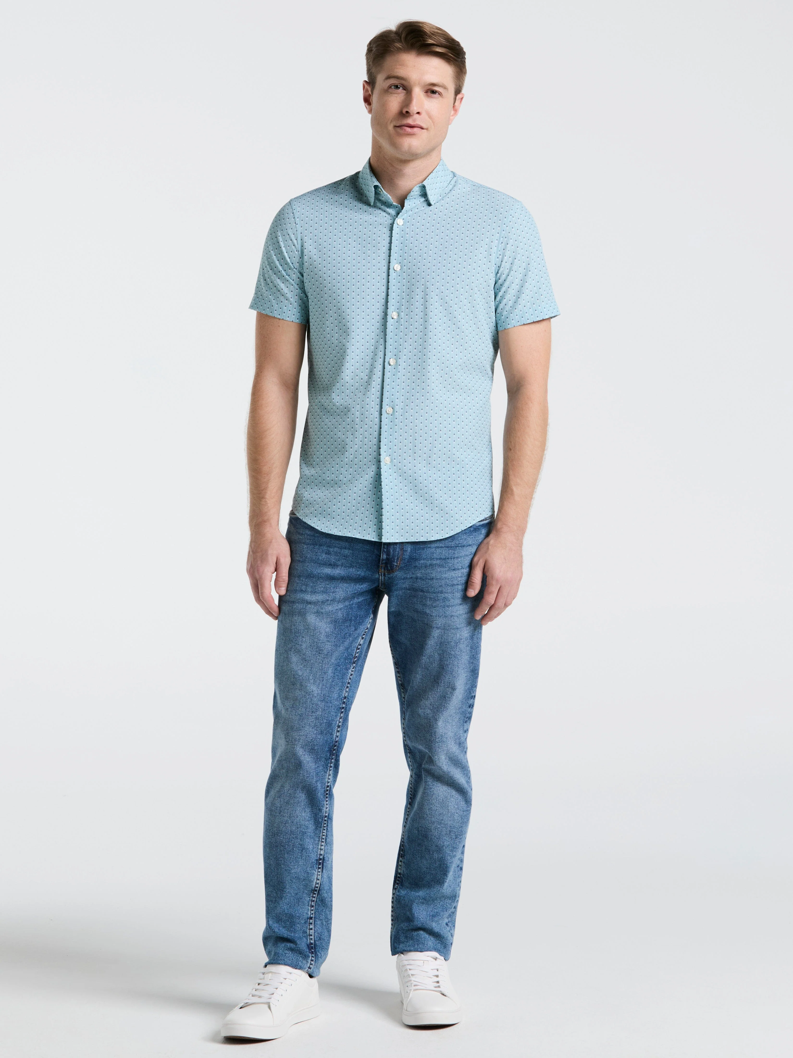 Slim Fit Geometric Stripe Shirt - Image 4