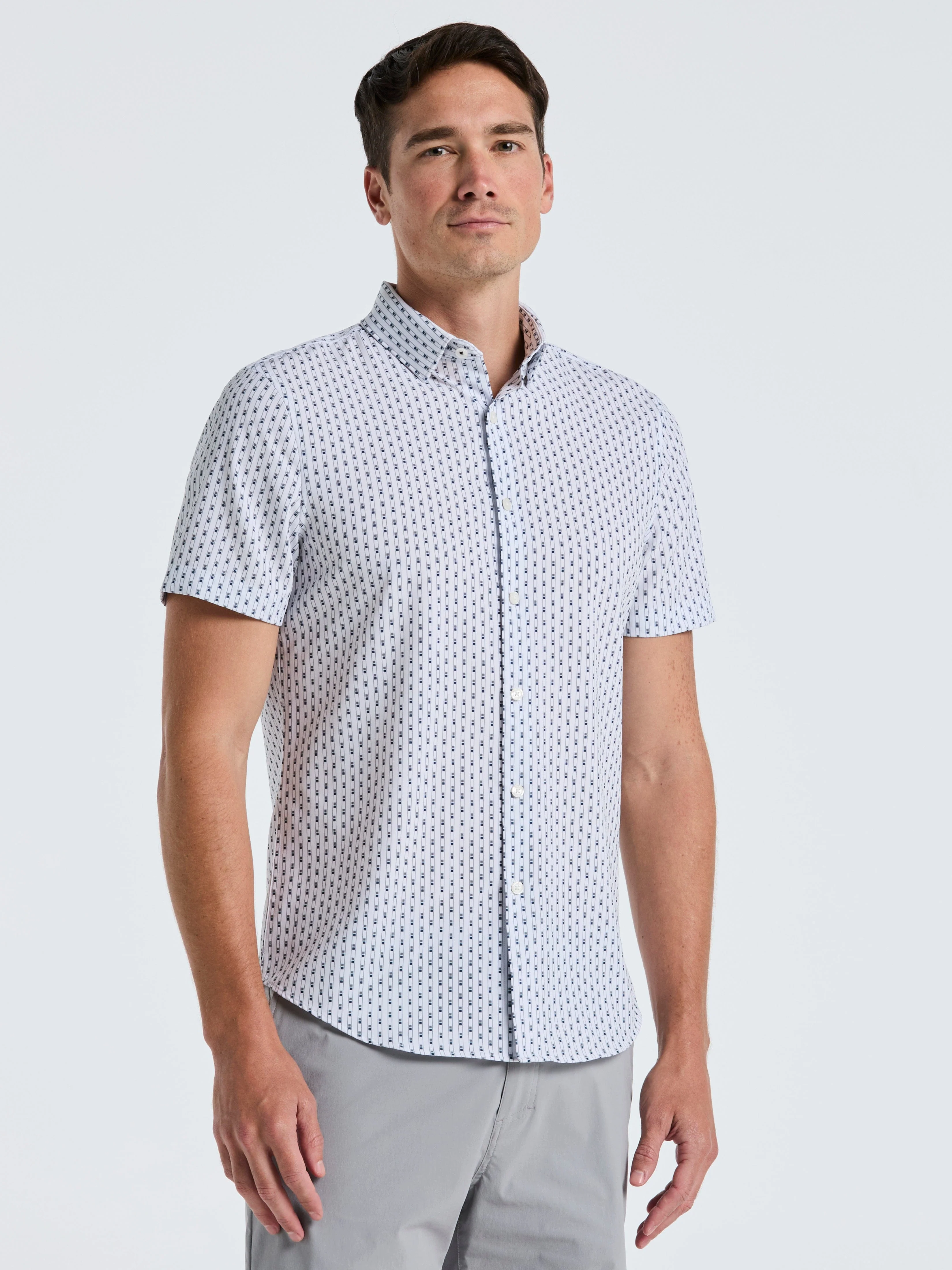 Slim Fit Geometric Stripe Shirt - Image 5