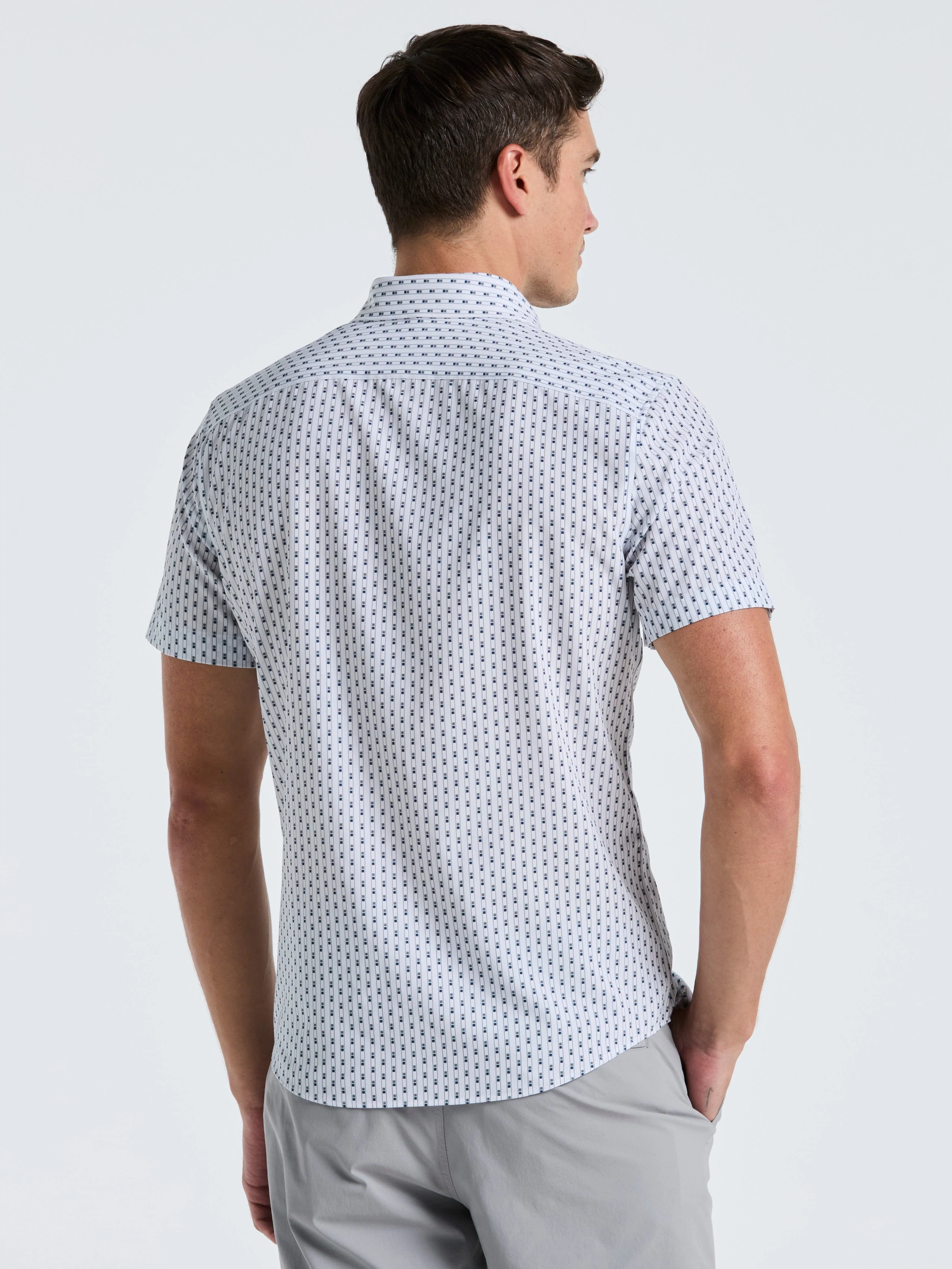 Slim Fit Geometric Stripe Shirt - Image 6