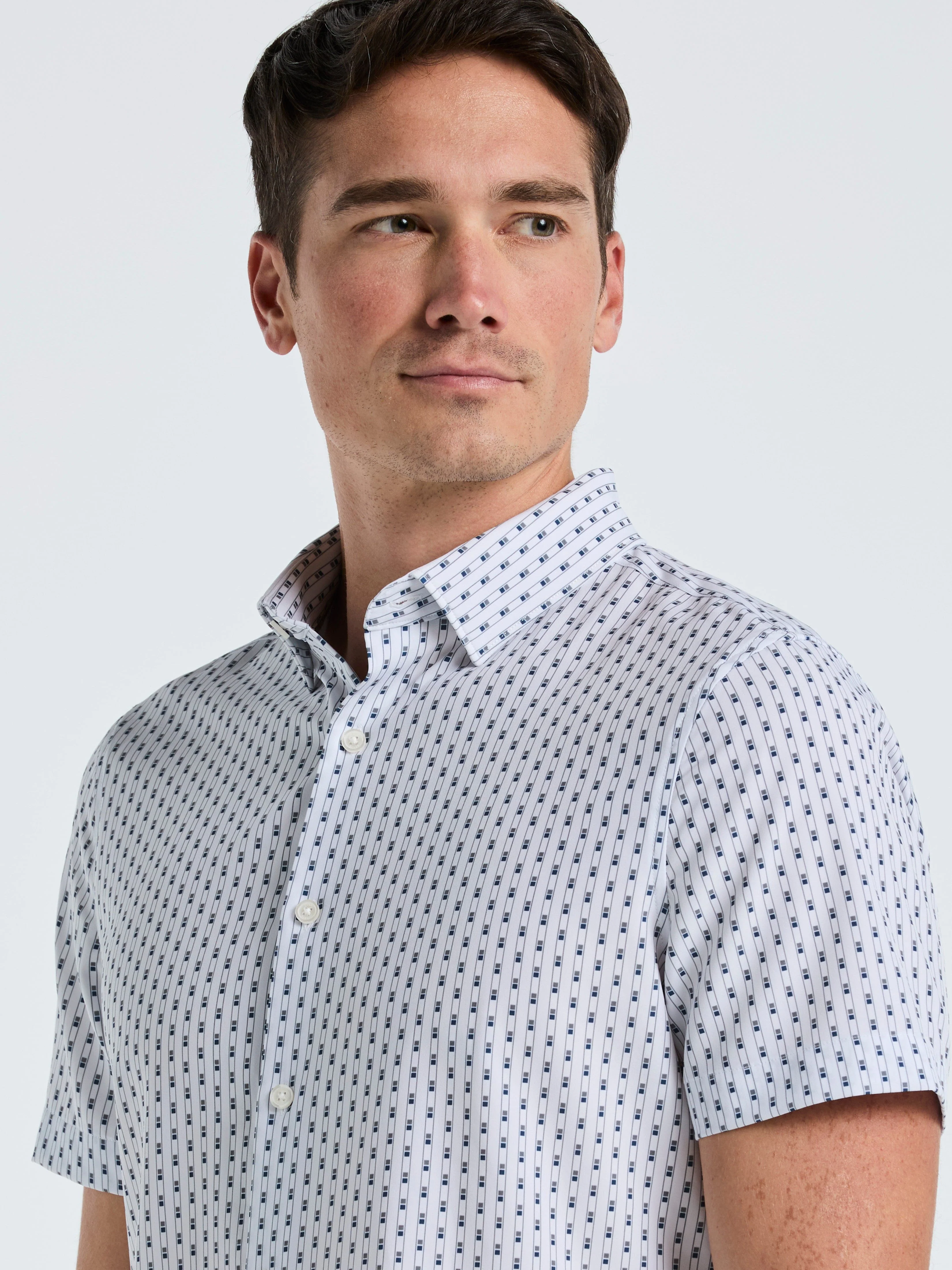 Slim Fit Geometric Stripe Shirt - Image 7