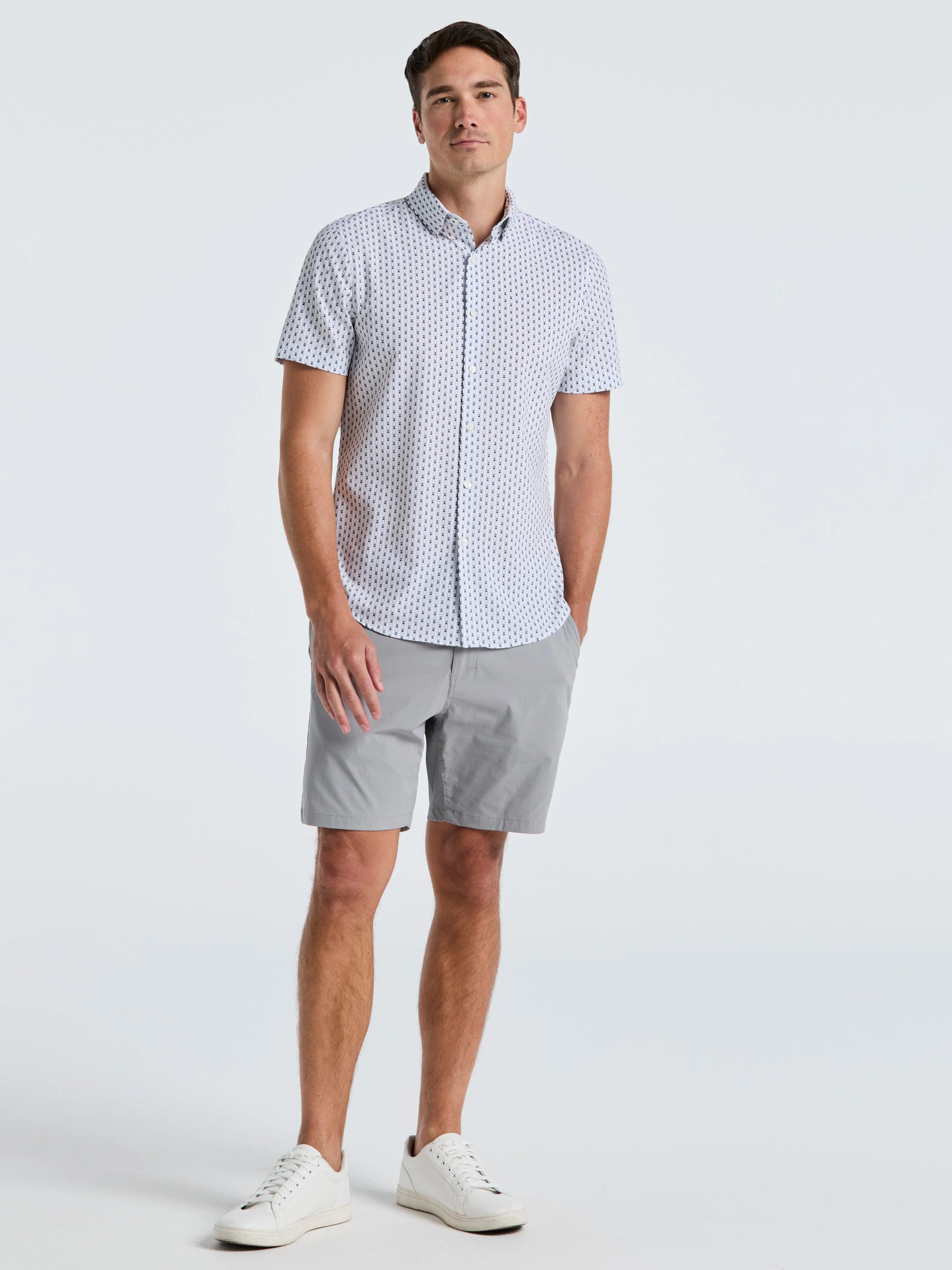 Slim Fit Geometric Stripe Shirt - Image 8