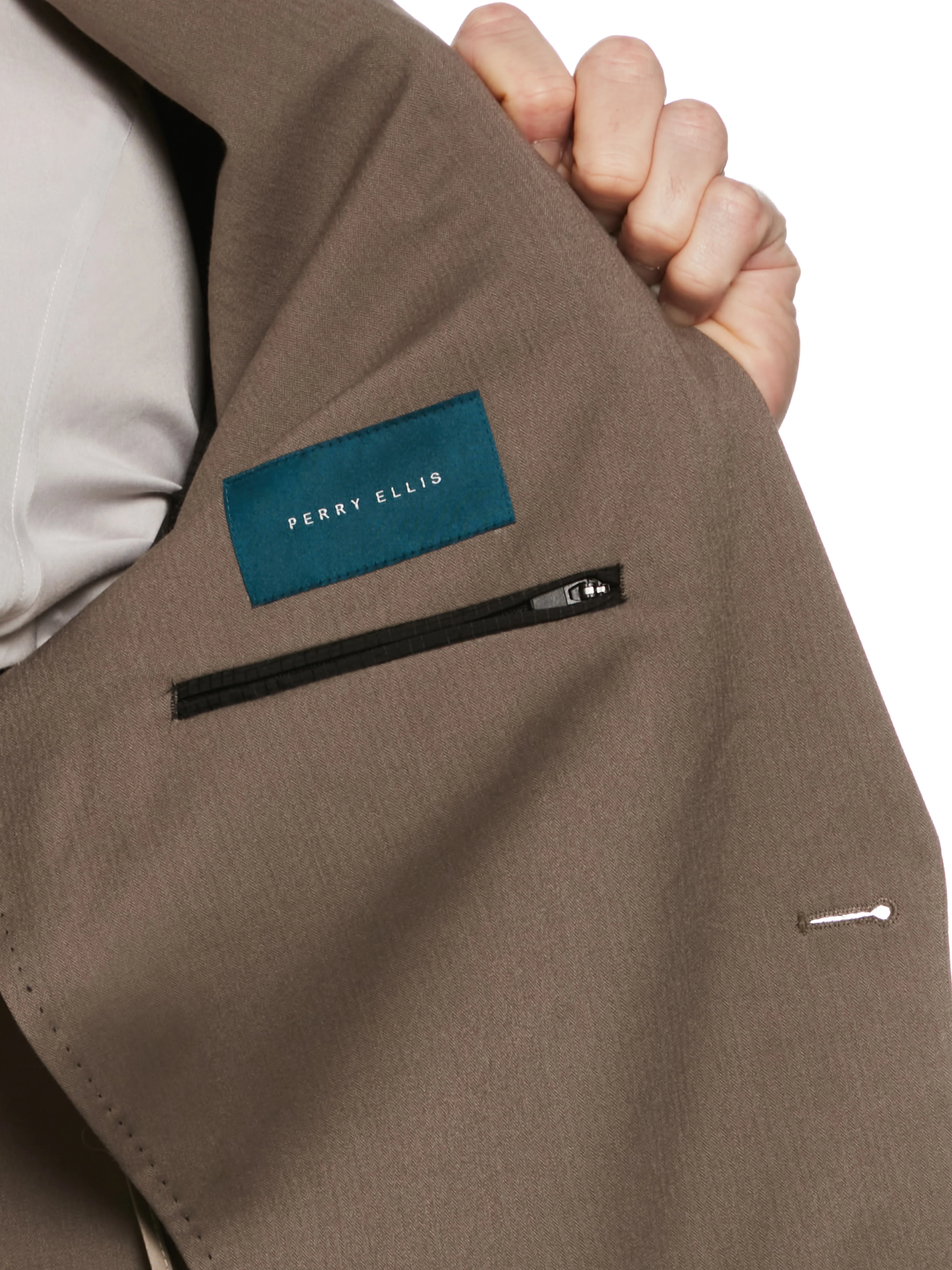 Slim Fit Herringbone Suit Jacket - Image 4
