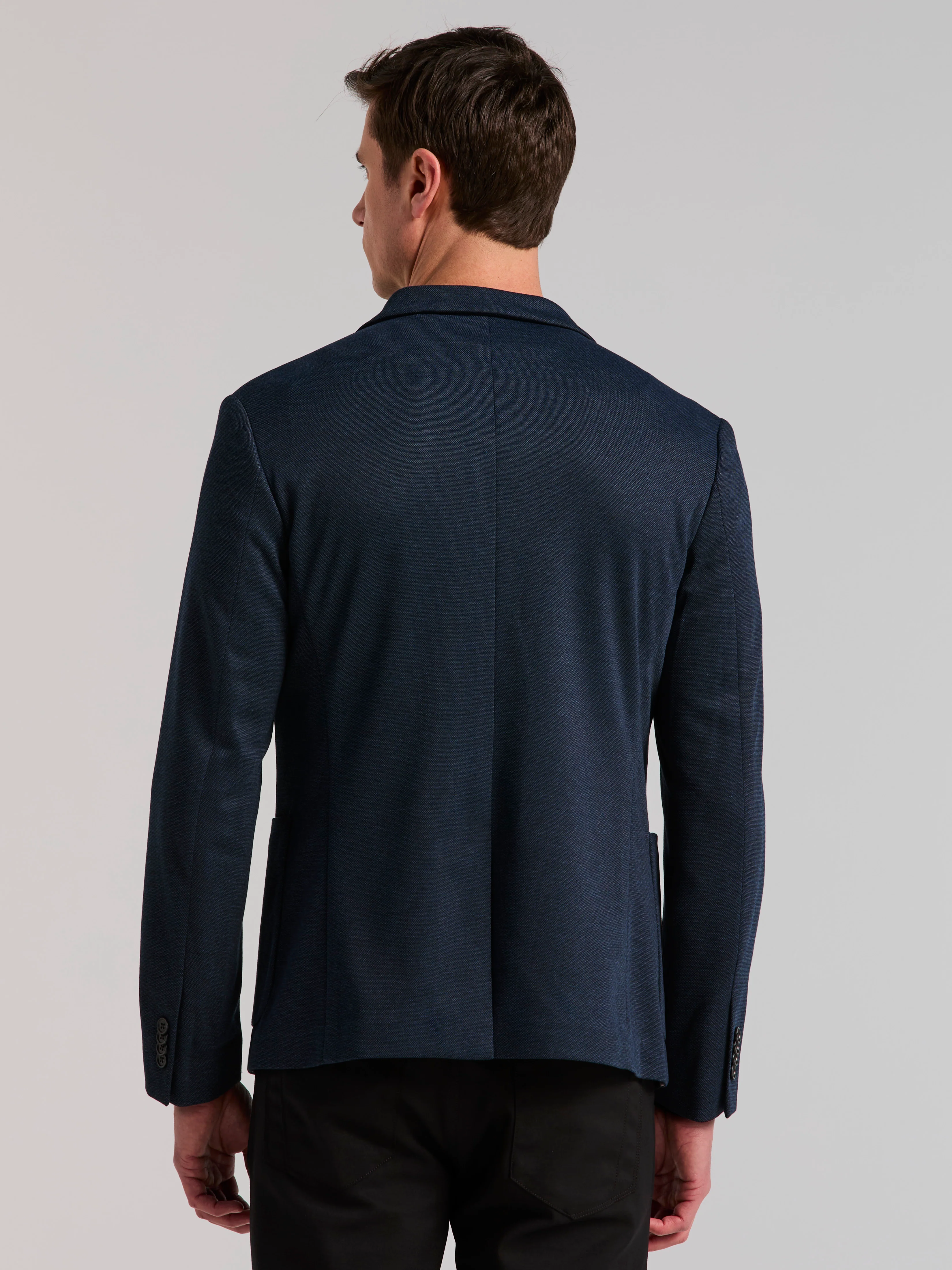 Slim Fit Jacquard Knit Sport Jacket - Image 3