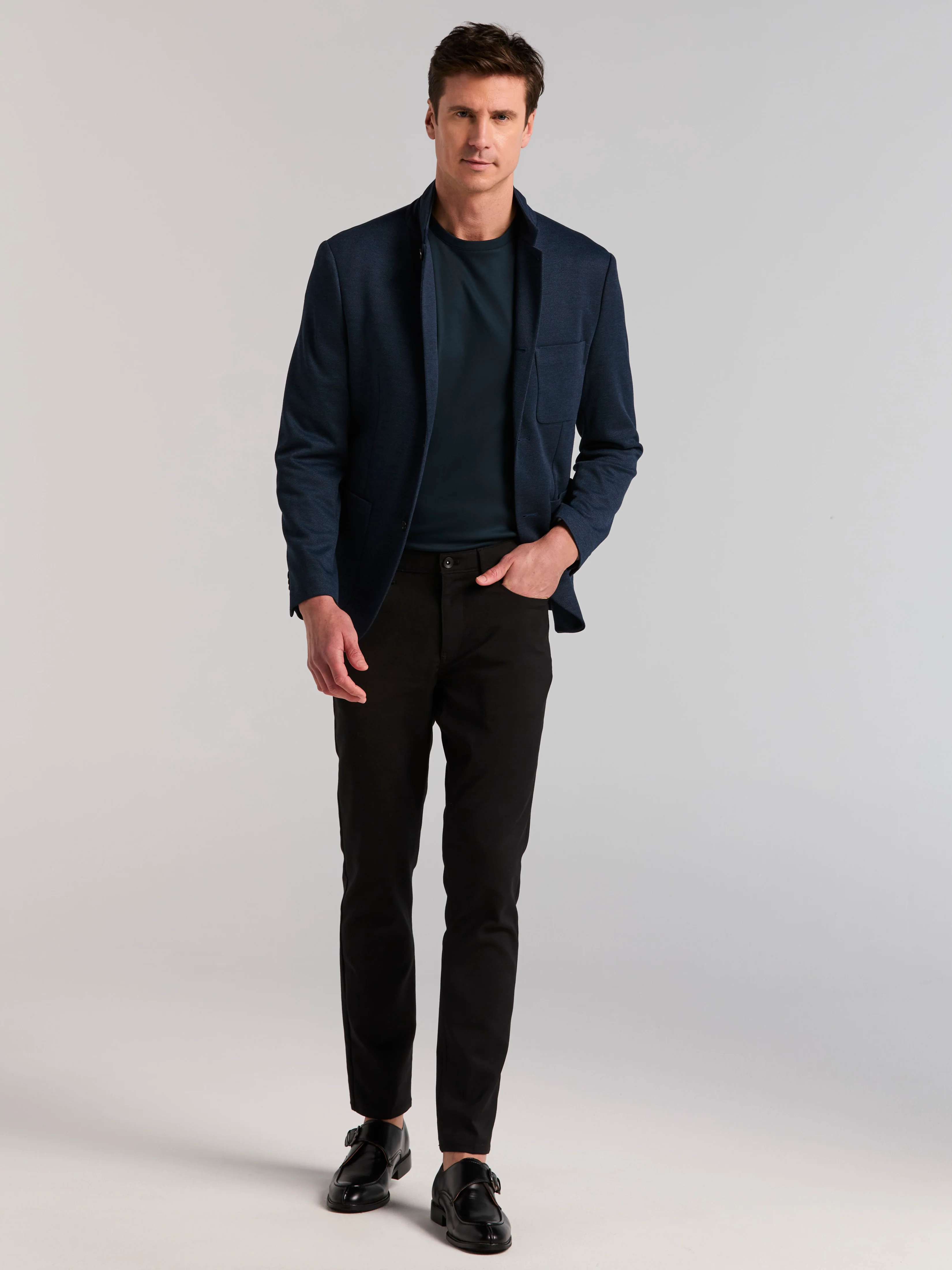 Slim Fit Jacquard Knit Sport Jacket - Image 4