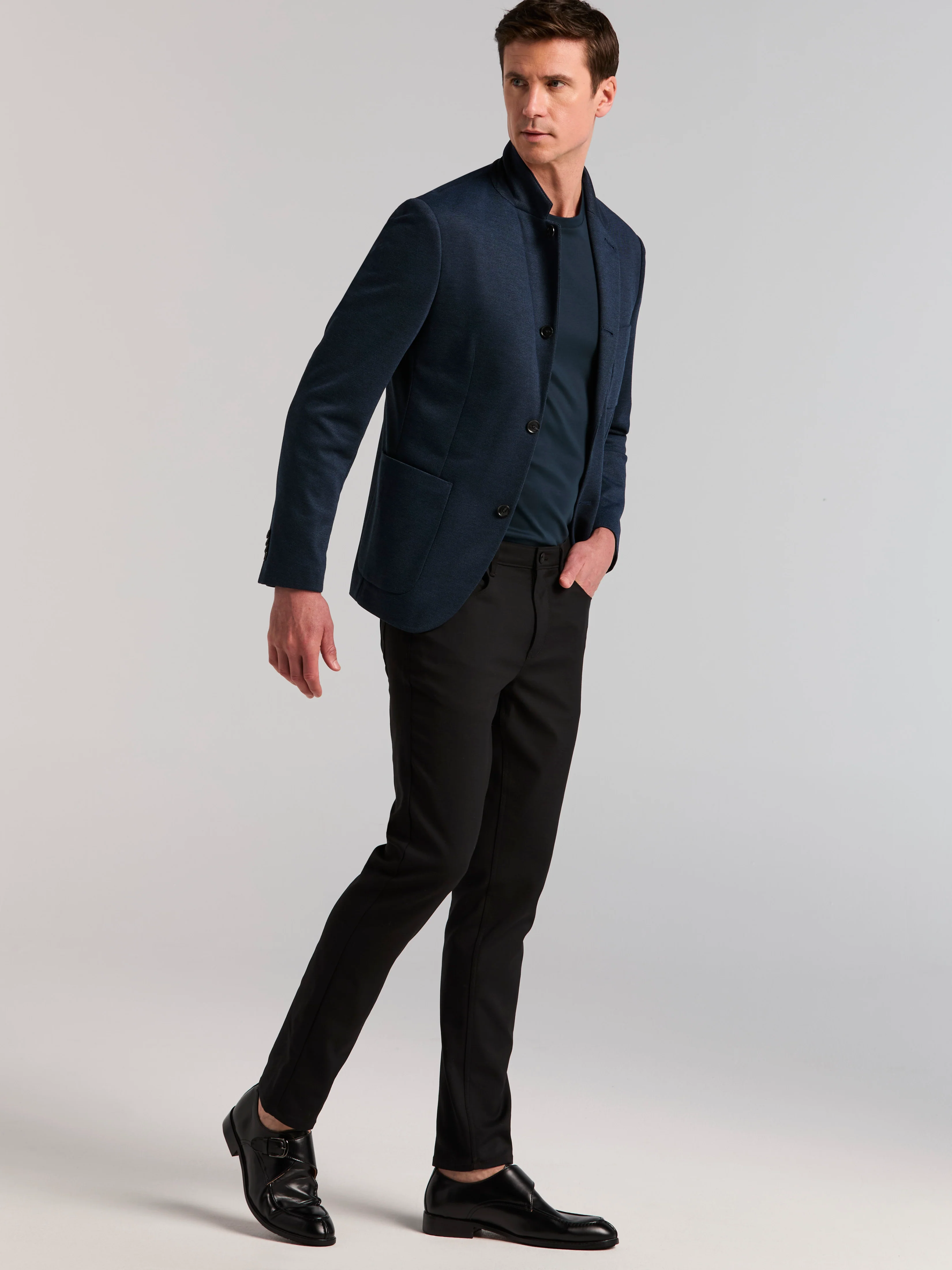 Slim Fit Jacquard Knit Sport Jacket - Image 5