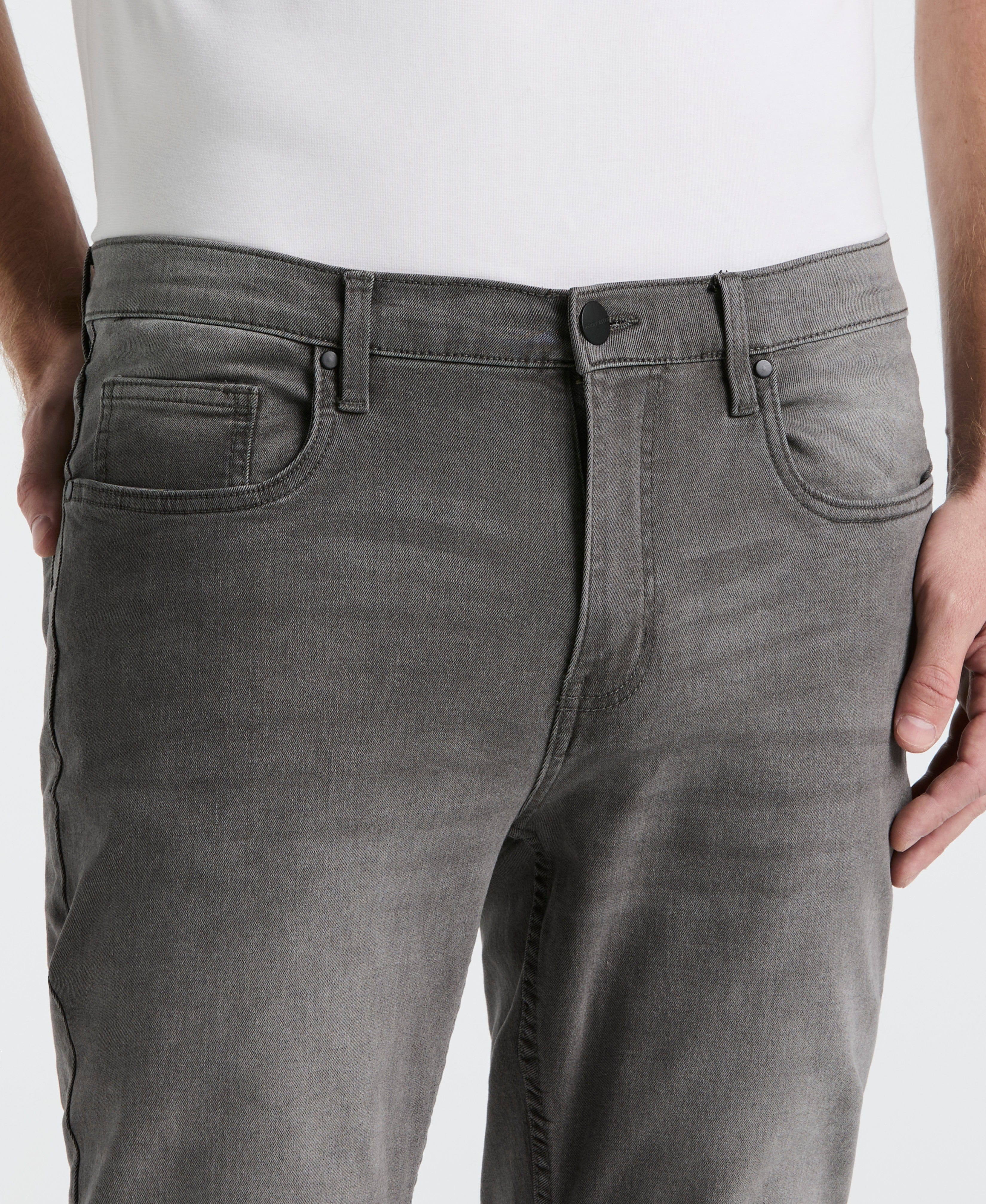 Slim Fit Light Wash Gray 5-Pocket Denim Pant - Image 3