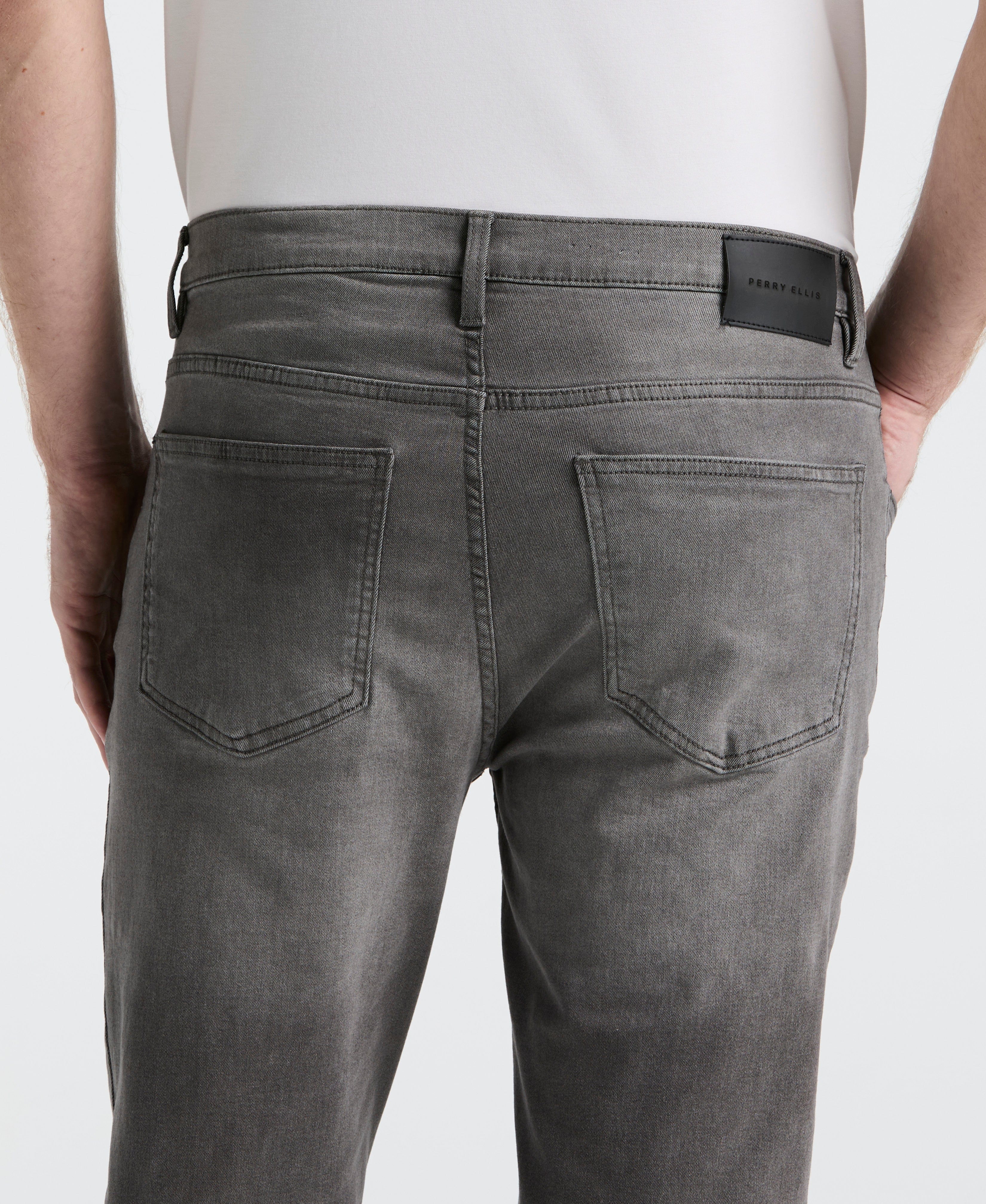 Slim Fit Light Wash Gray 5-Pocket Denim Pant - Image 4