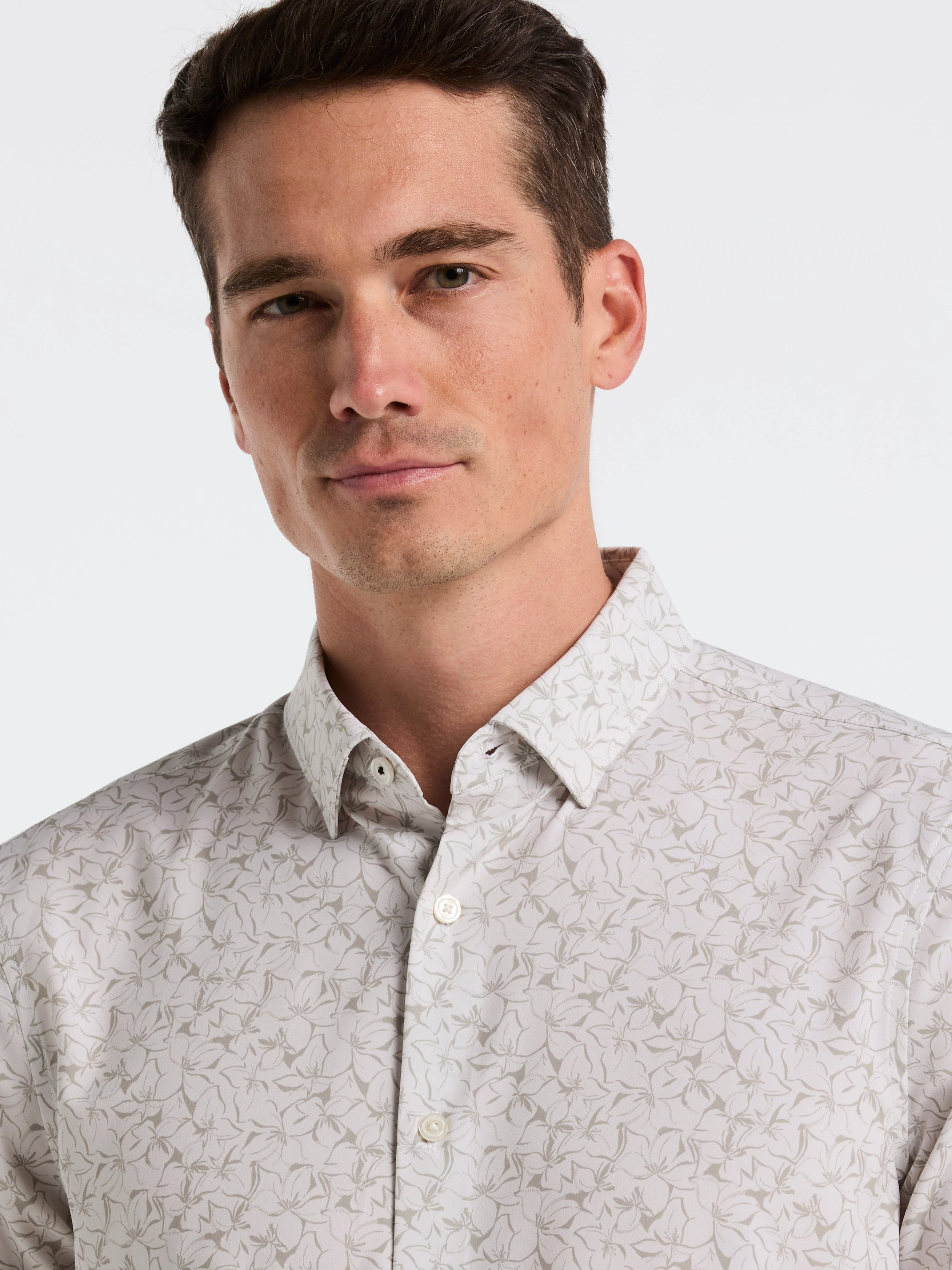 Slim Fit Linear Floral Shirt - Image 2