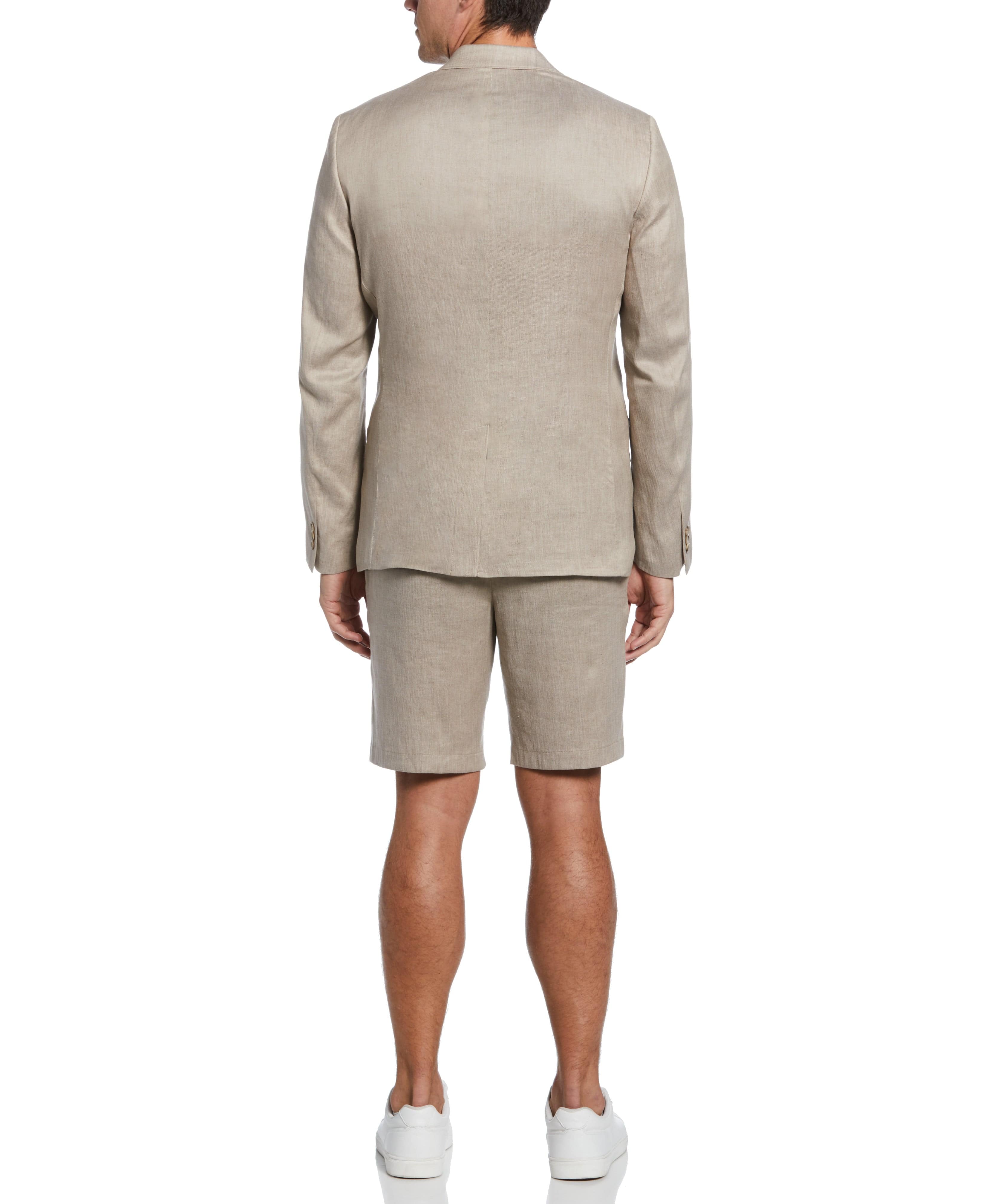 Slim Fit Linen Blend Summer Suit Jacket - Image 5