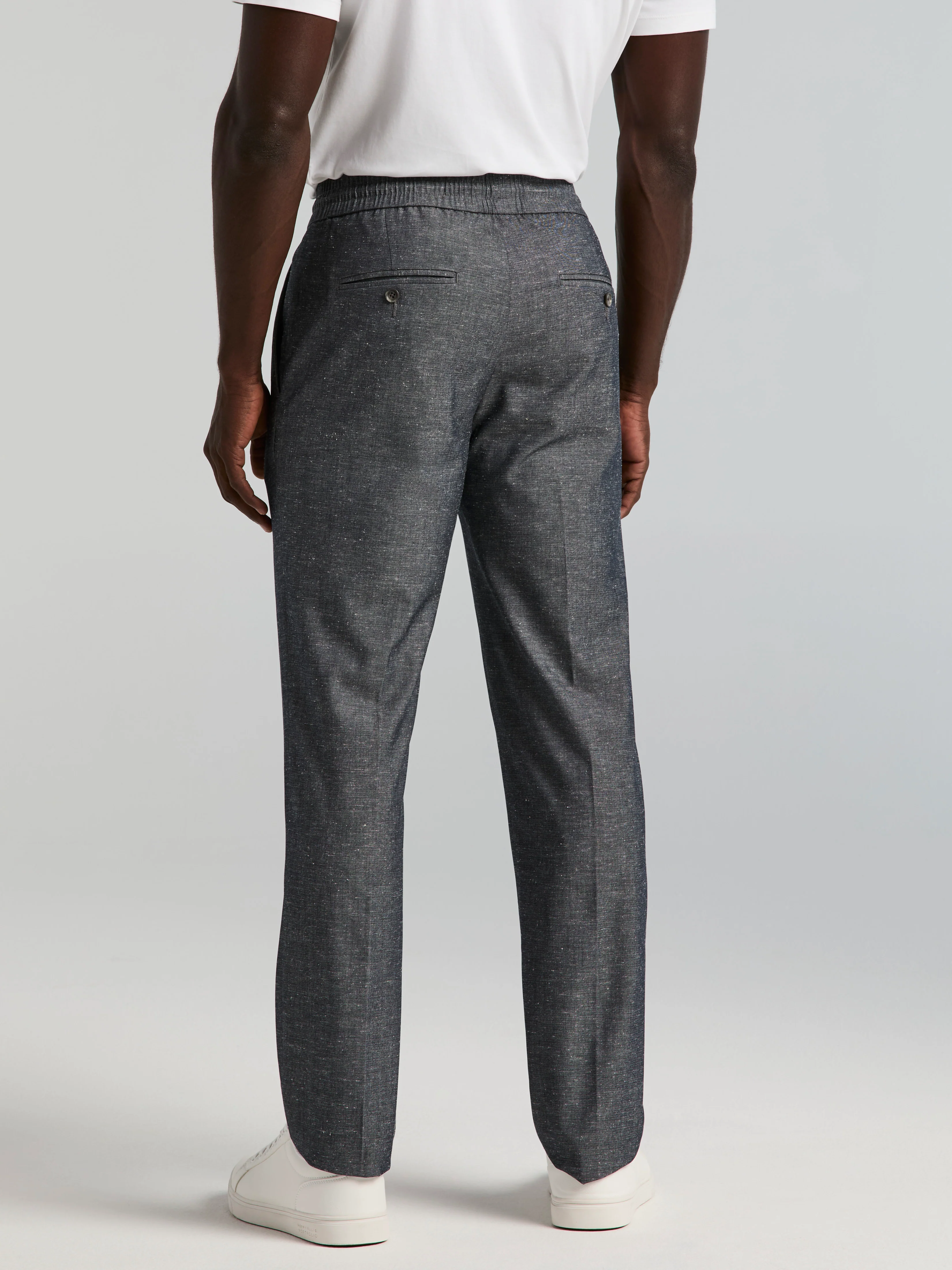 Slim Fit Linen Blend Drawstring Pants - Image 8