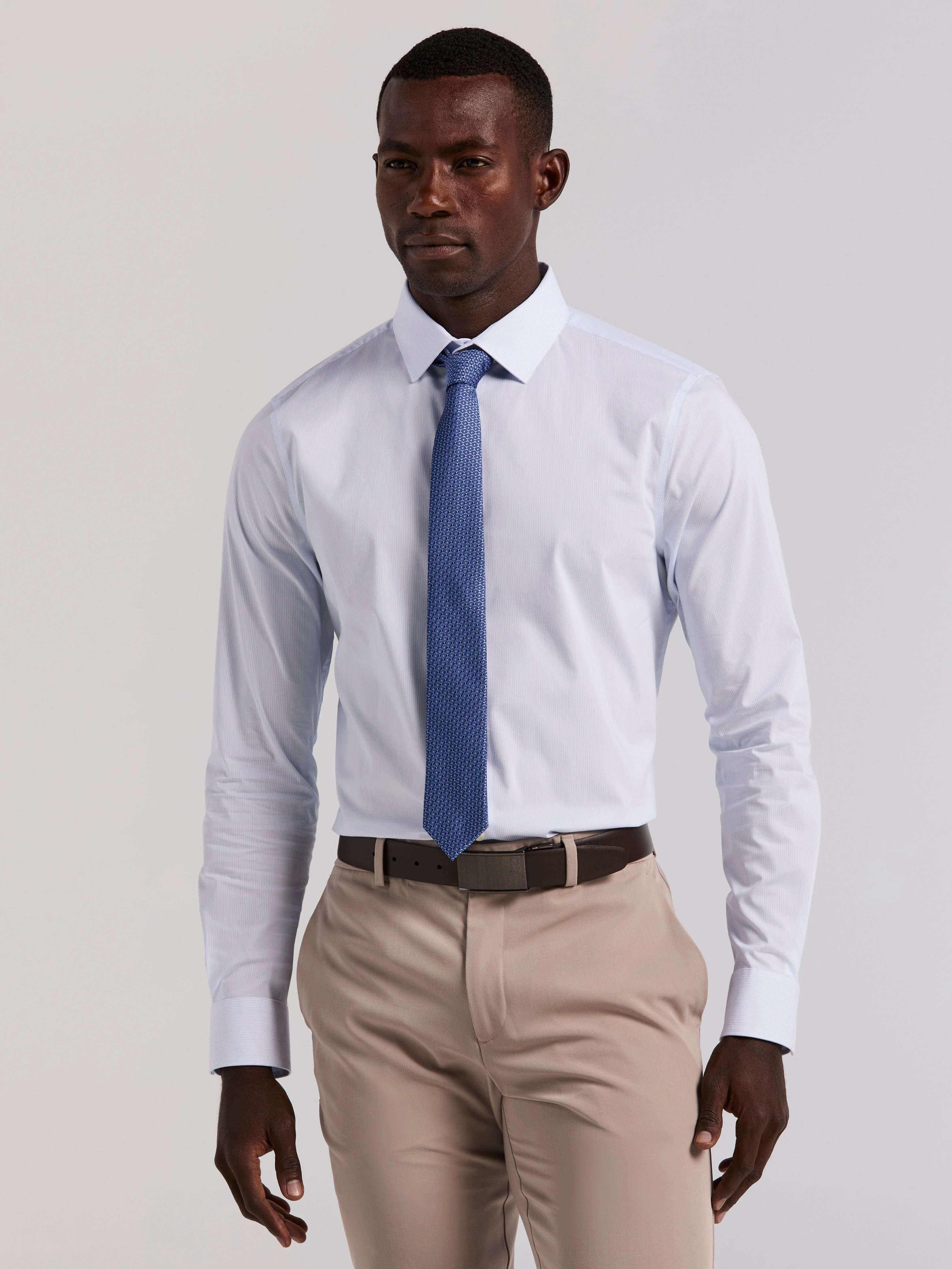 Slim Fit Micro Stripe Dress Shirt