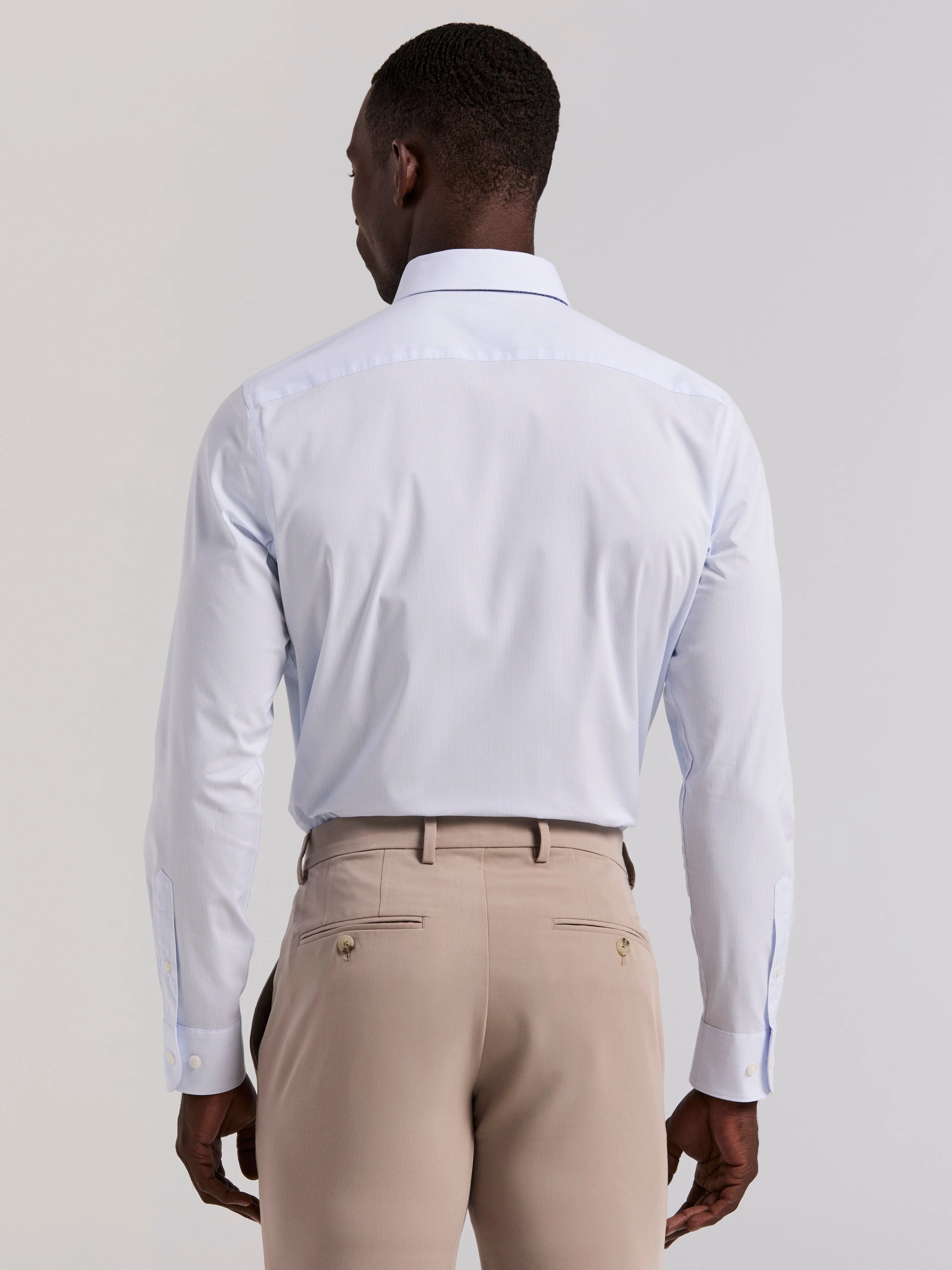 Slim Fit Micro Stripe Dress Shirt - Image 3