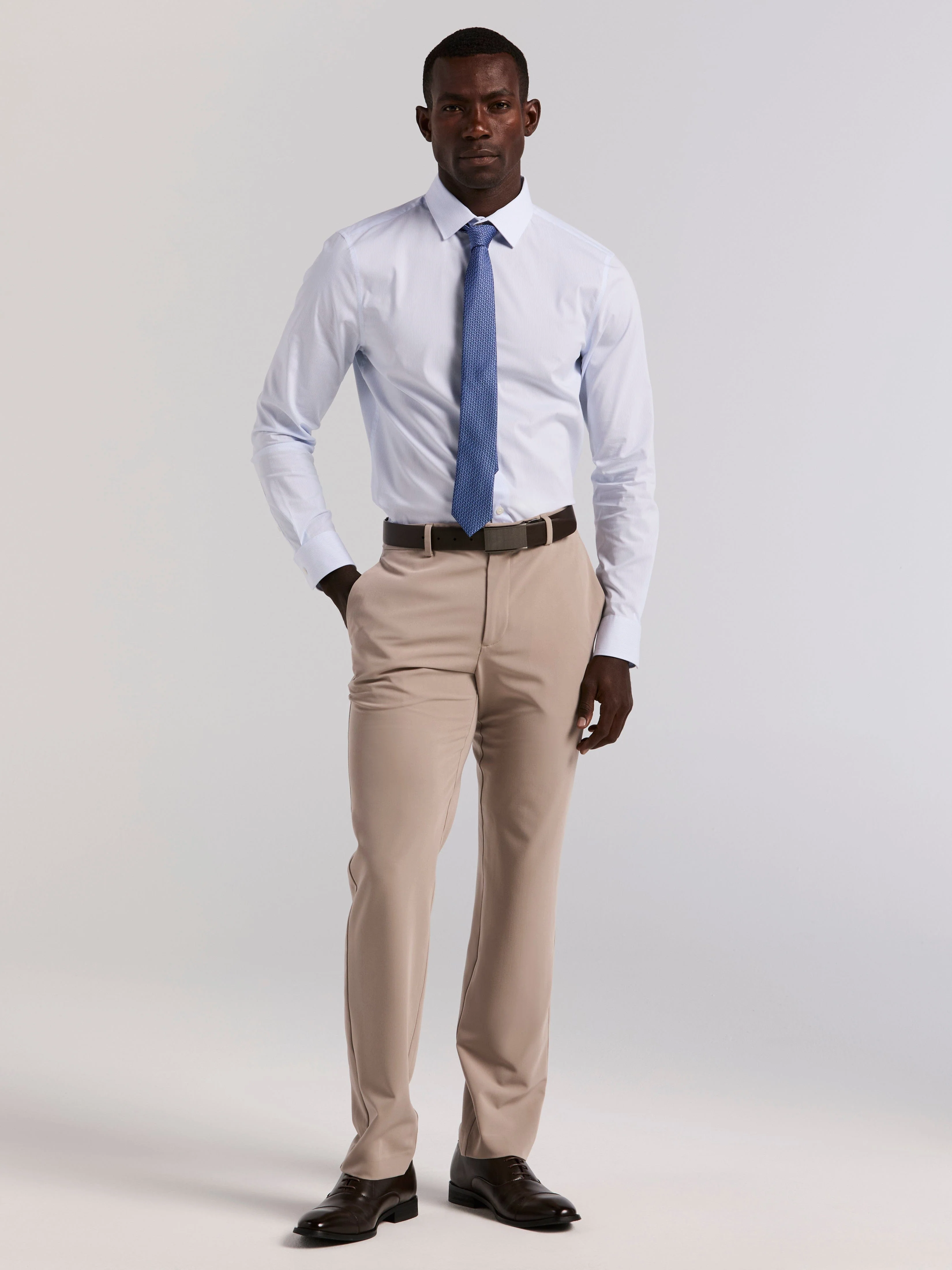Slim Fit Micro Stripe Dress Shirt - Image 4