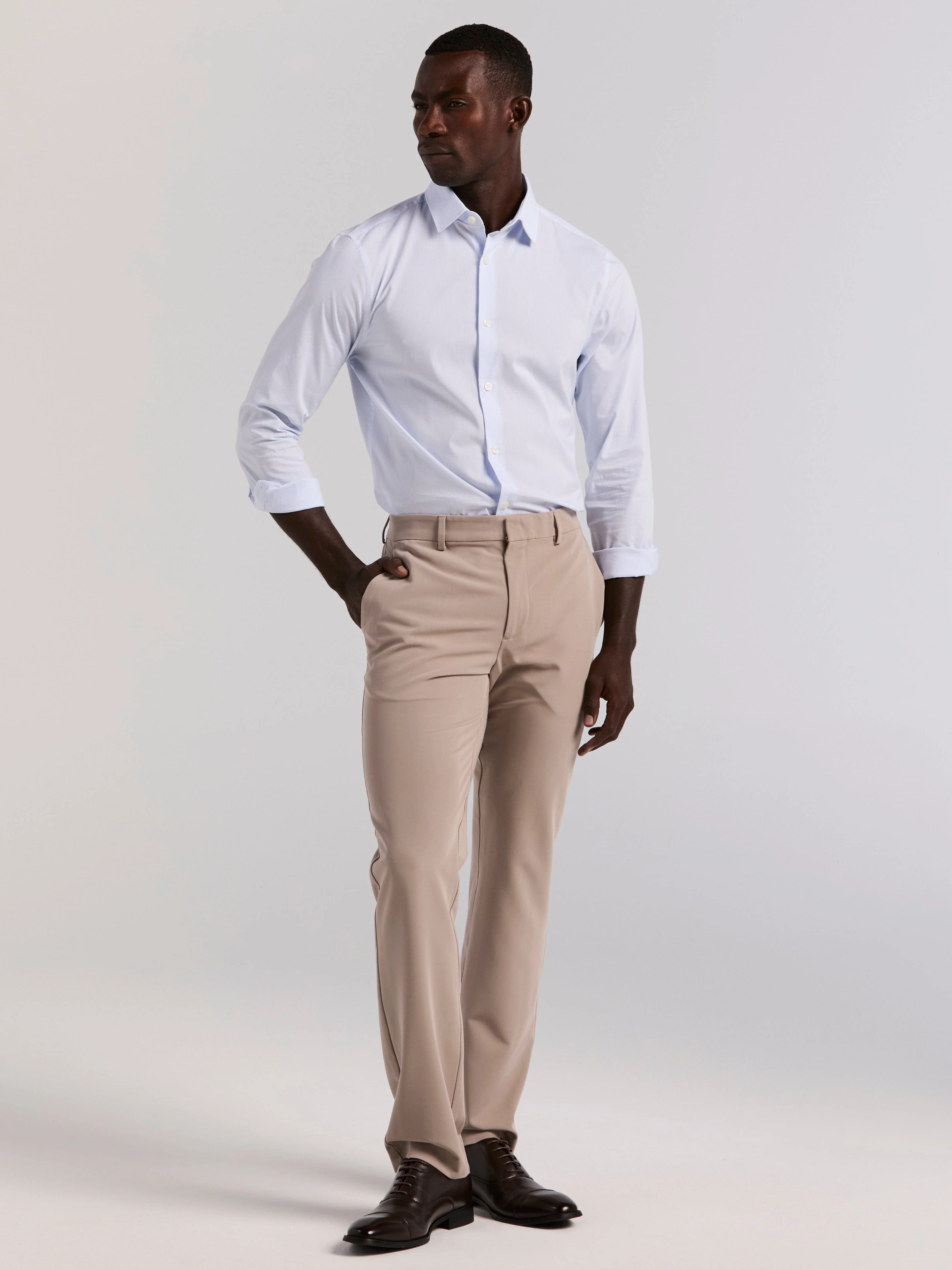 Slim Fit Micro Stripe Dress Shirt - Image 5