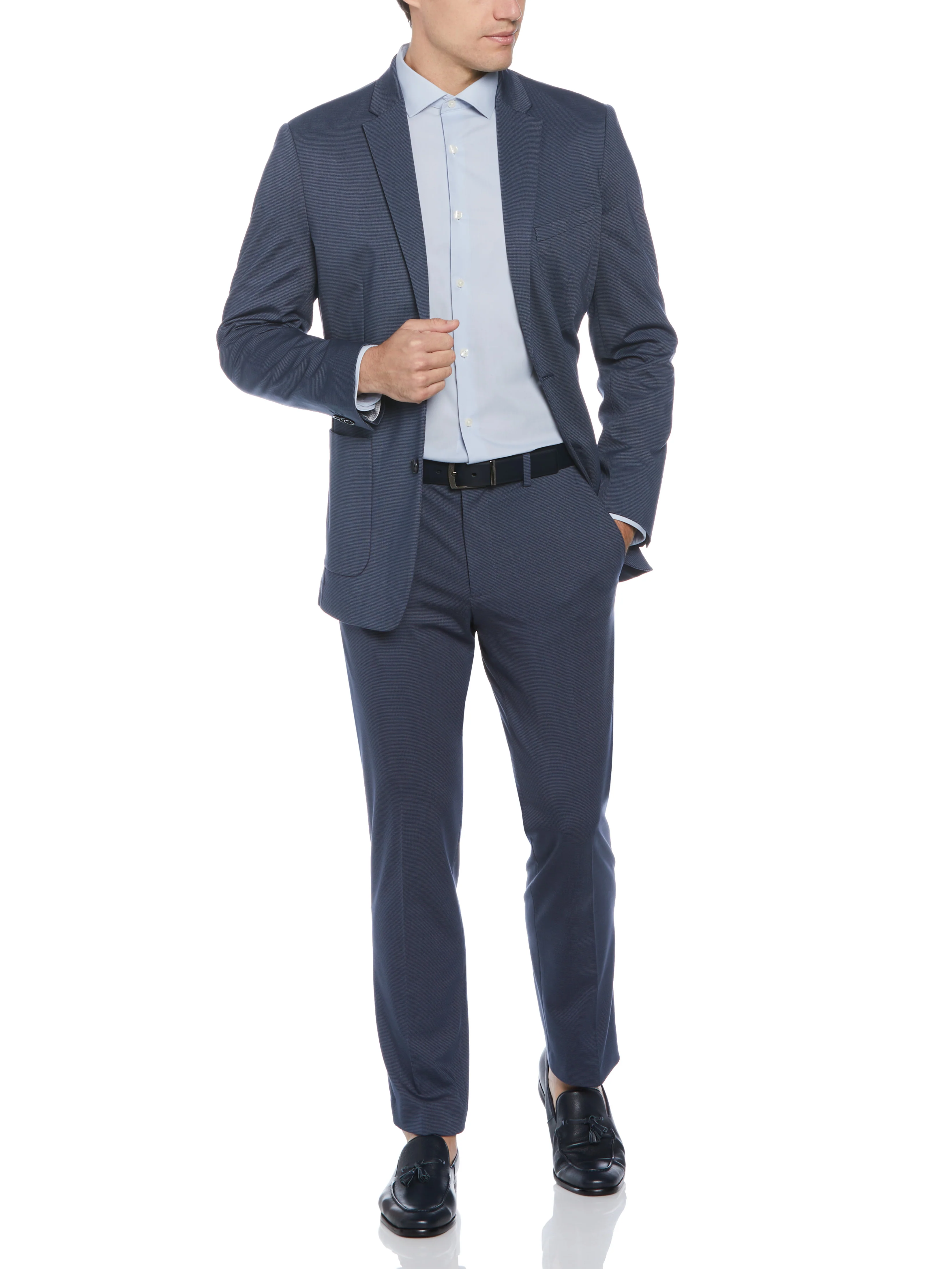Slim Fit Microgrid Knit Suit Jacket - Image 3
