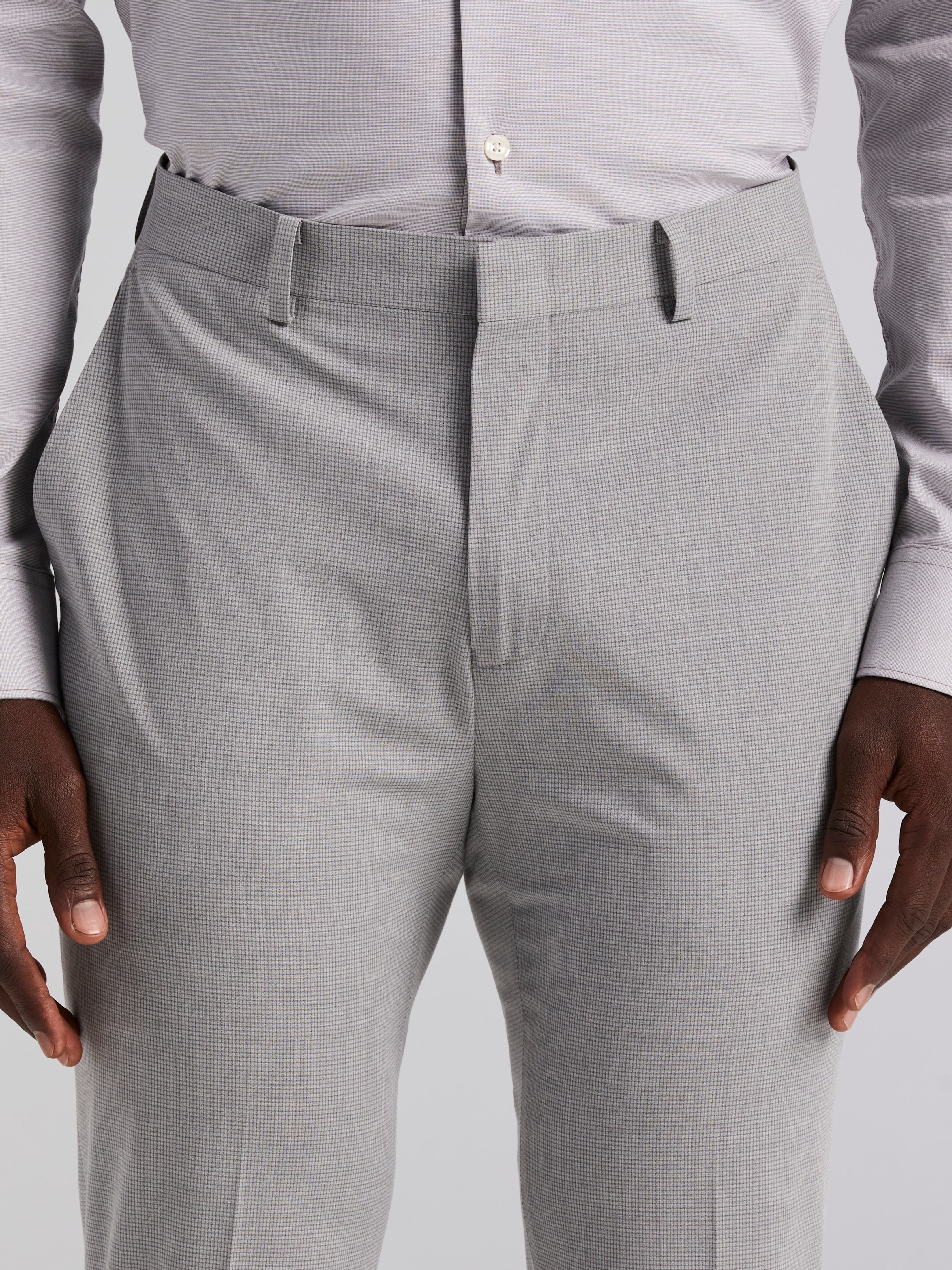 Slim Fit Mini Grid Pattern Suit Pant - Image 2