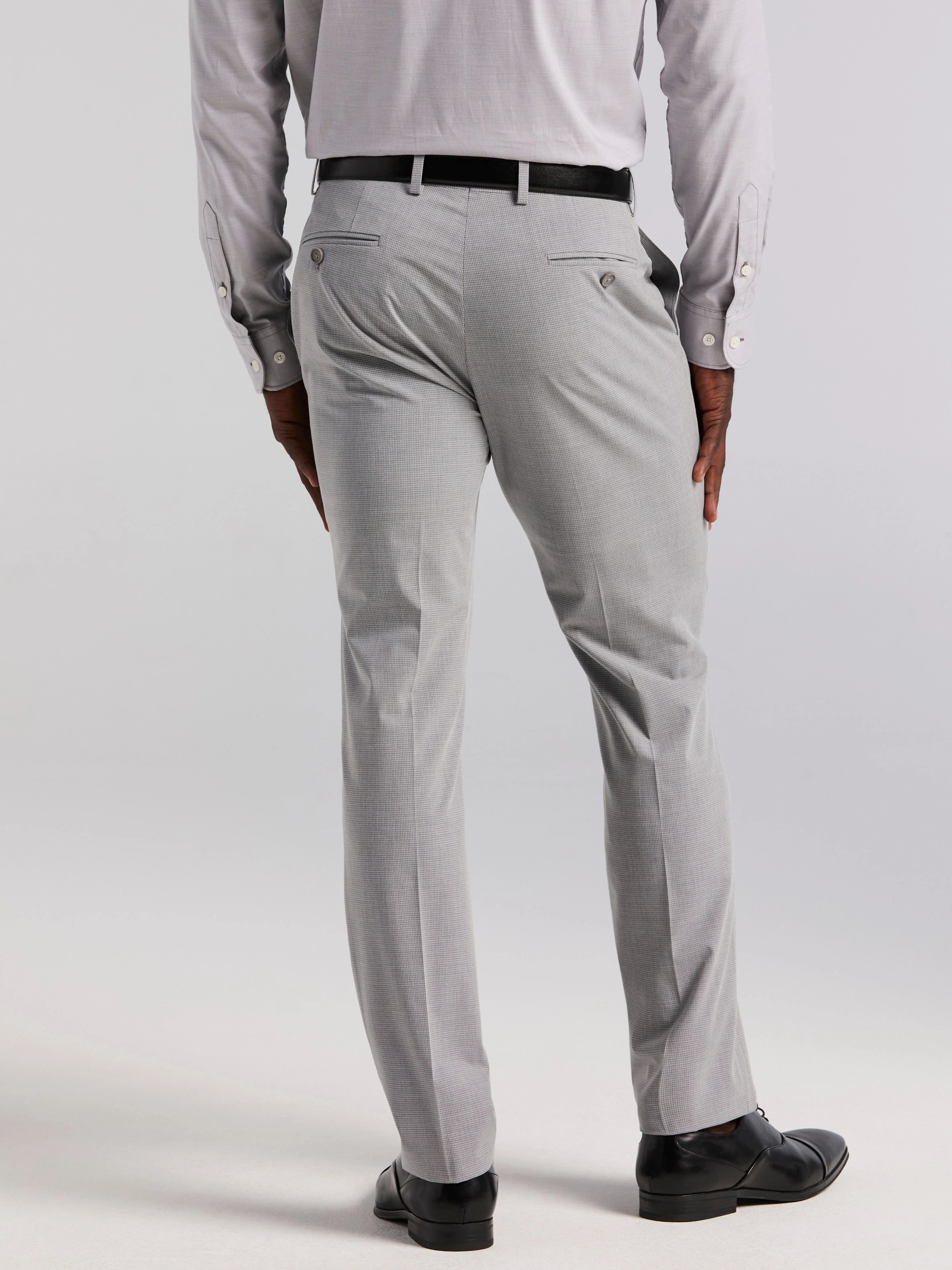 Slim Fit Mini Grid Pattern Suit Pant - Image 3