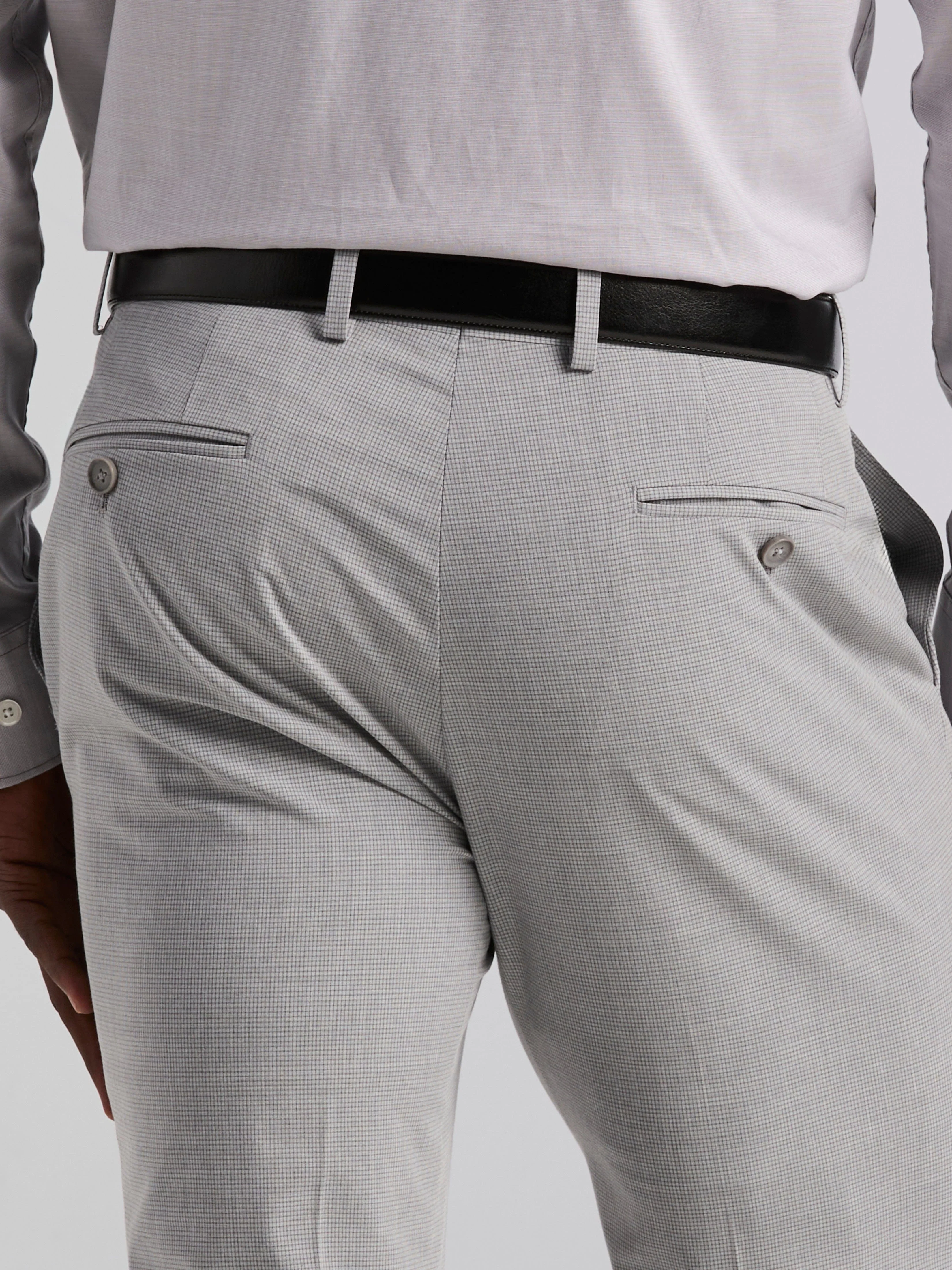 Slim Fit Mini Grid Pattern Suit Pant - Image 4