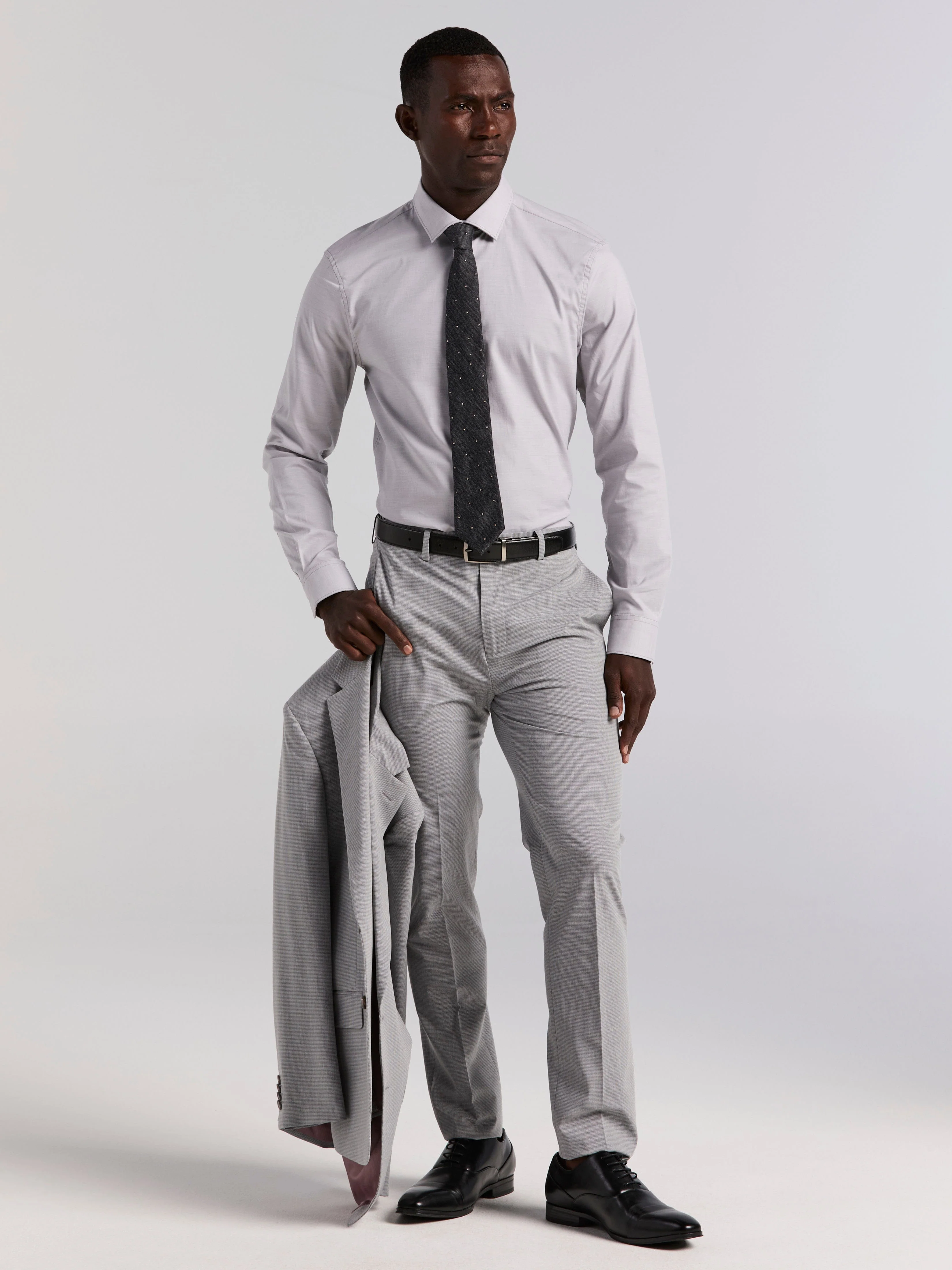 Slim Fit Mini Grid Pattern Suit Pant - Image 5