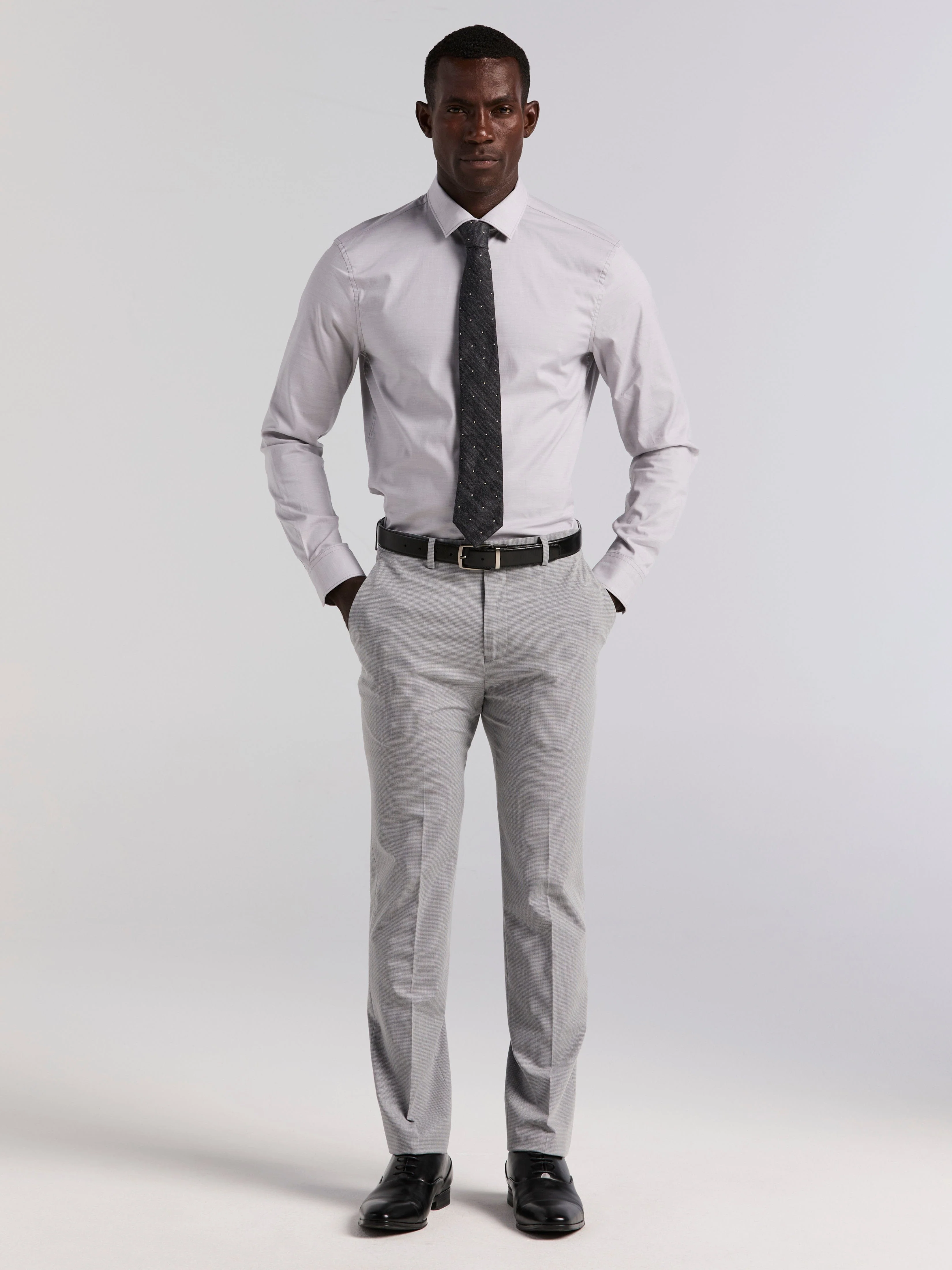 Slim Fit Mini Grid Pattern Suit Pant - Image 6