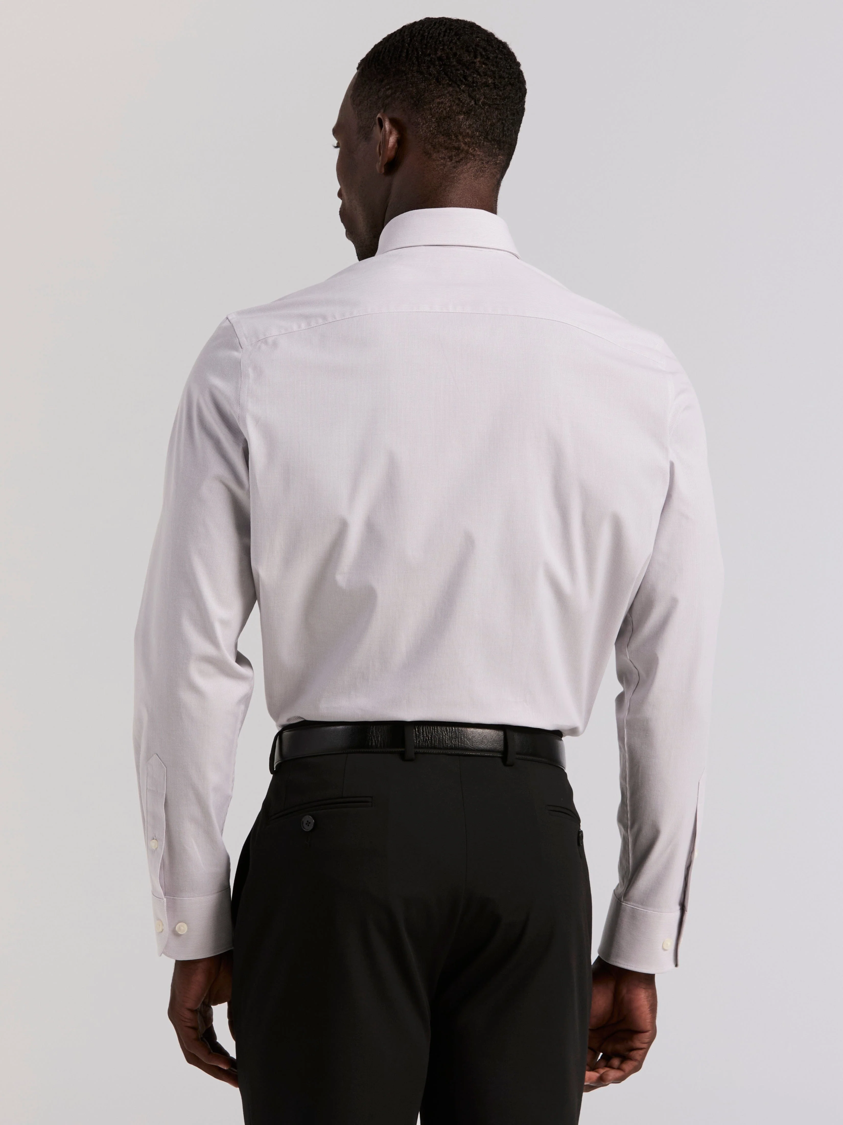 Slim Fit Mini Stripe Dress Shirt - Image 3