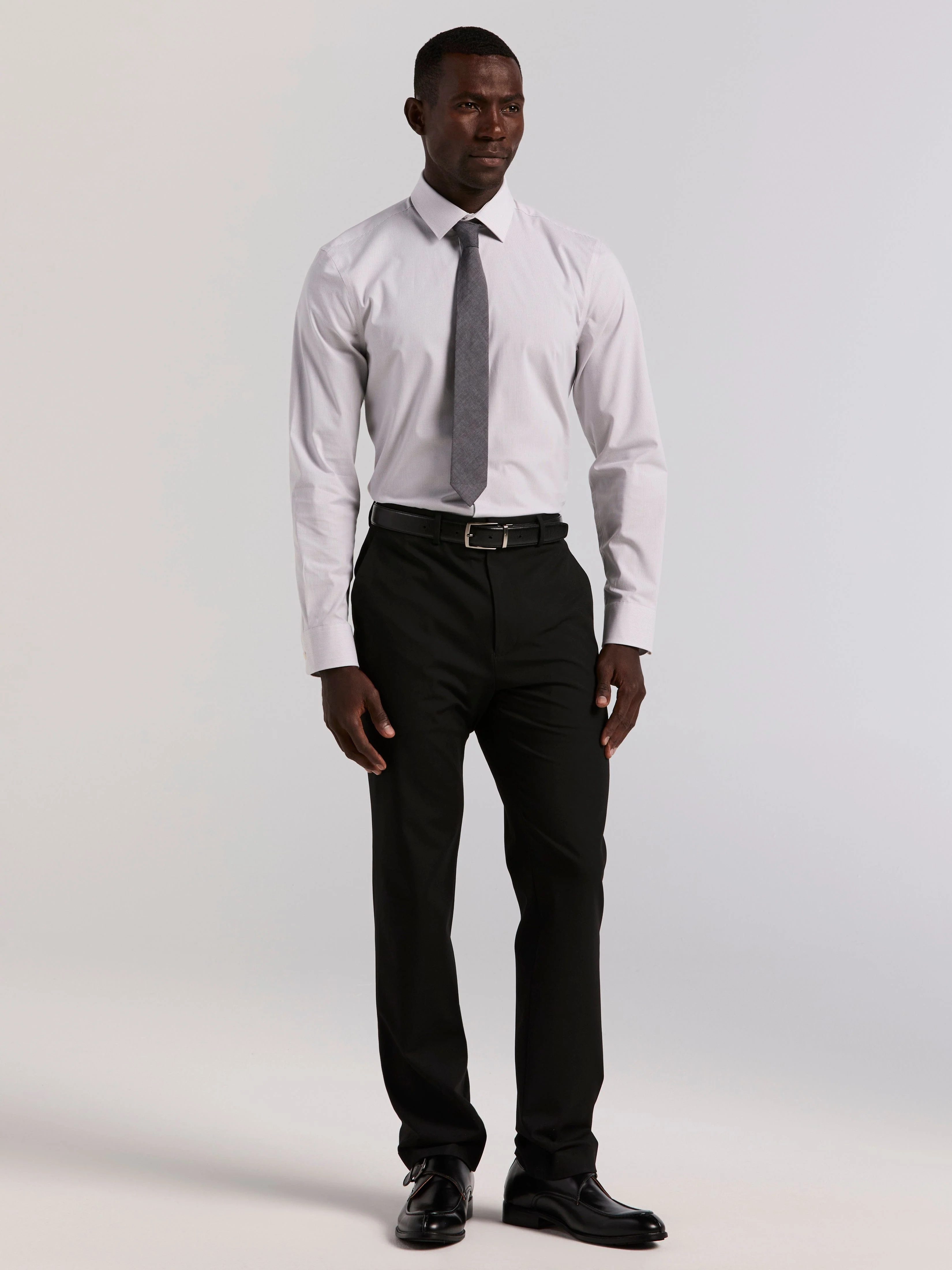 Slim Fit Mini Stripe Dress Shirt - Image 4