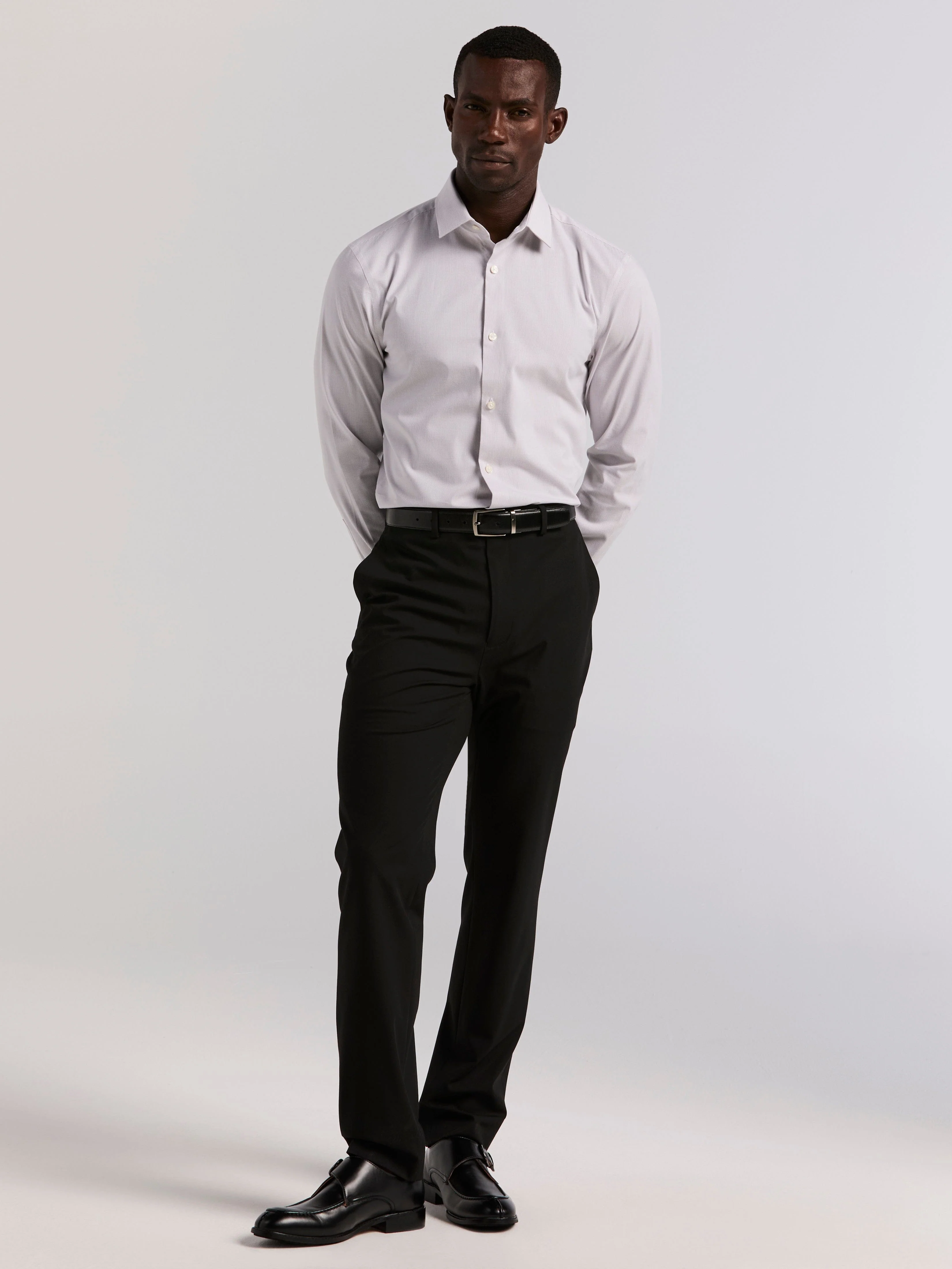 Slim Fit Mini Stripe Dress Shirt - Image 5