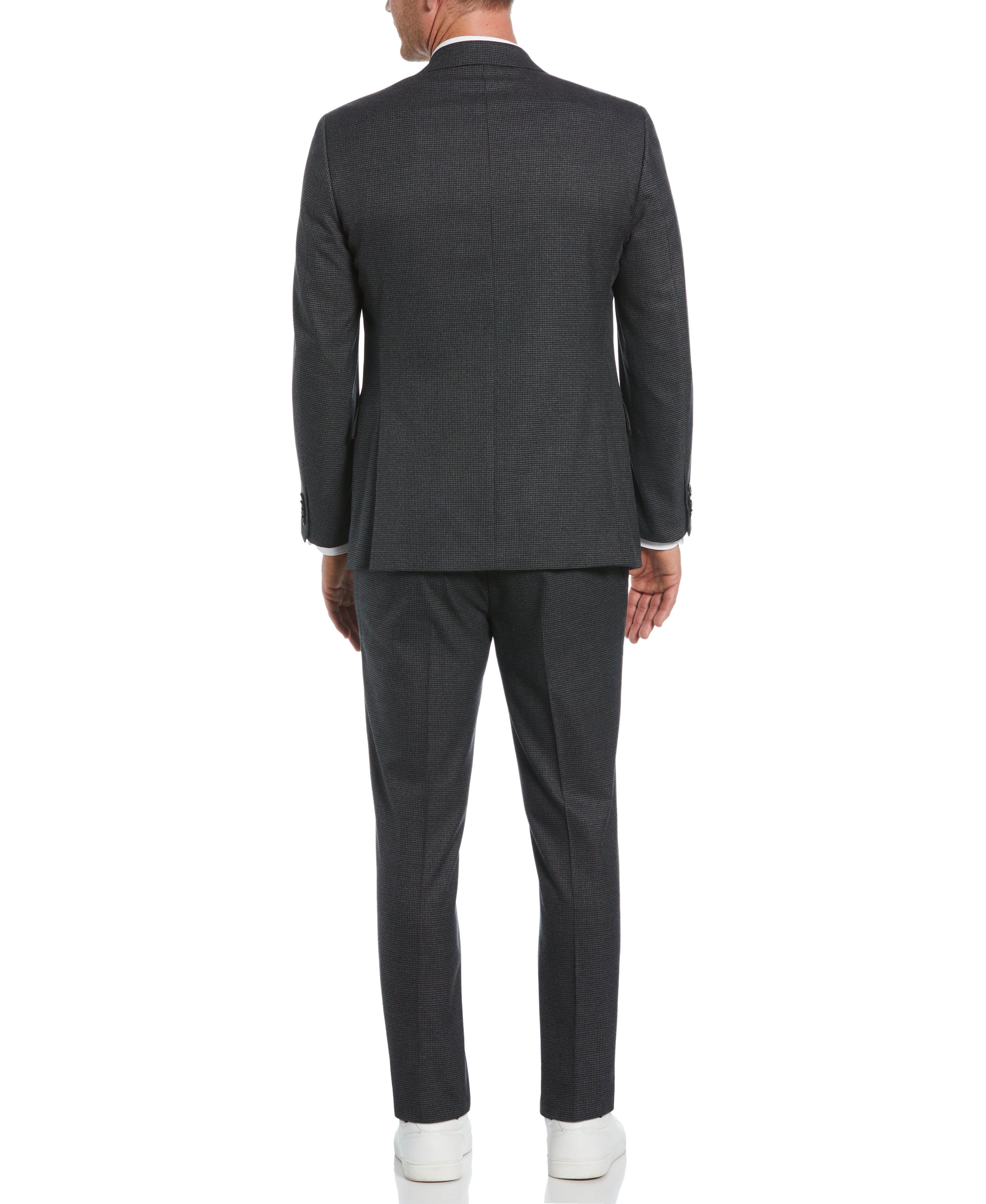 Slim Fit Notch Lapel Houndstooth Suit Jacket - Image 6
