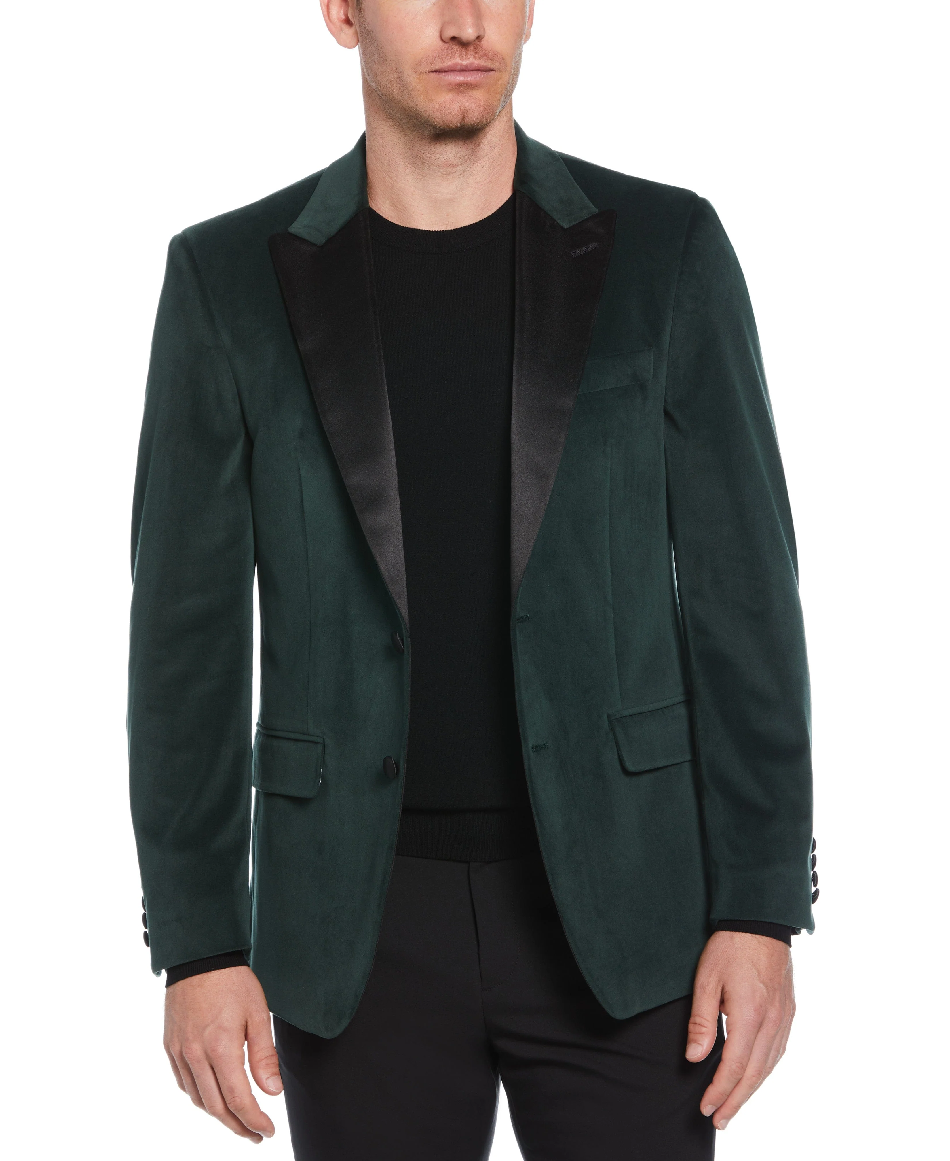 Slim Fit Velvet Peak Lapel Sport Coat
