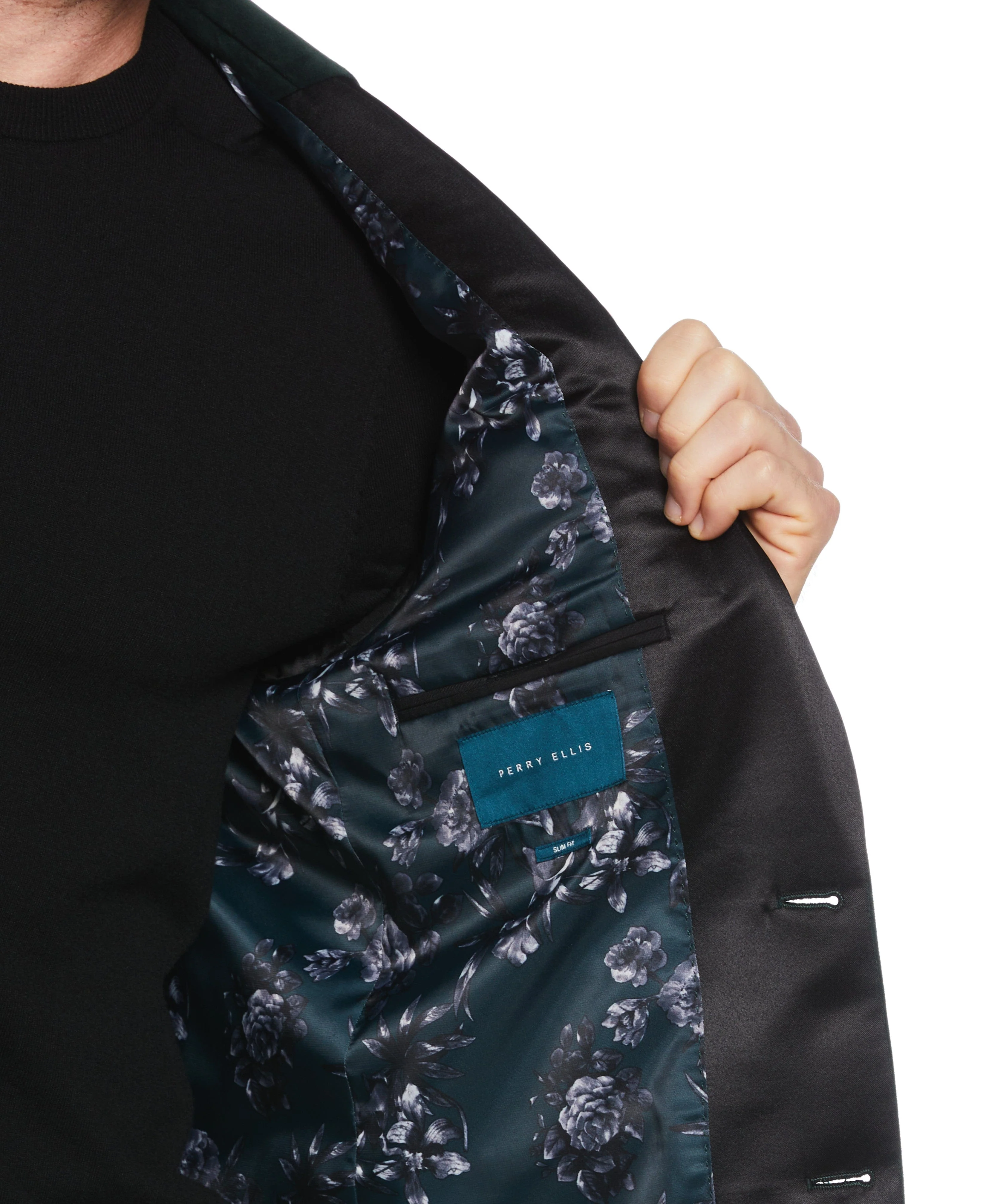 Slim Fit Velvet Peak Lapel Sport Coat - Image 3