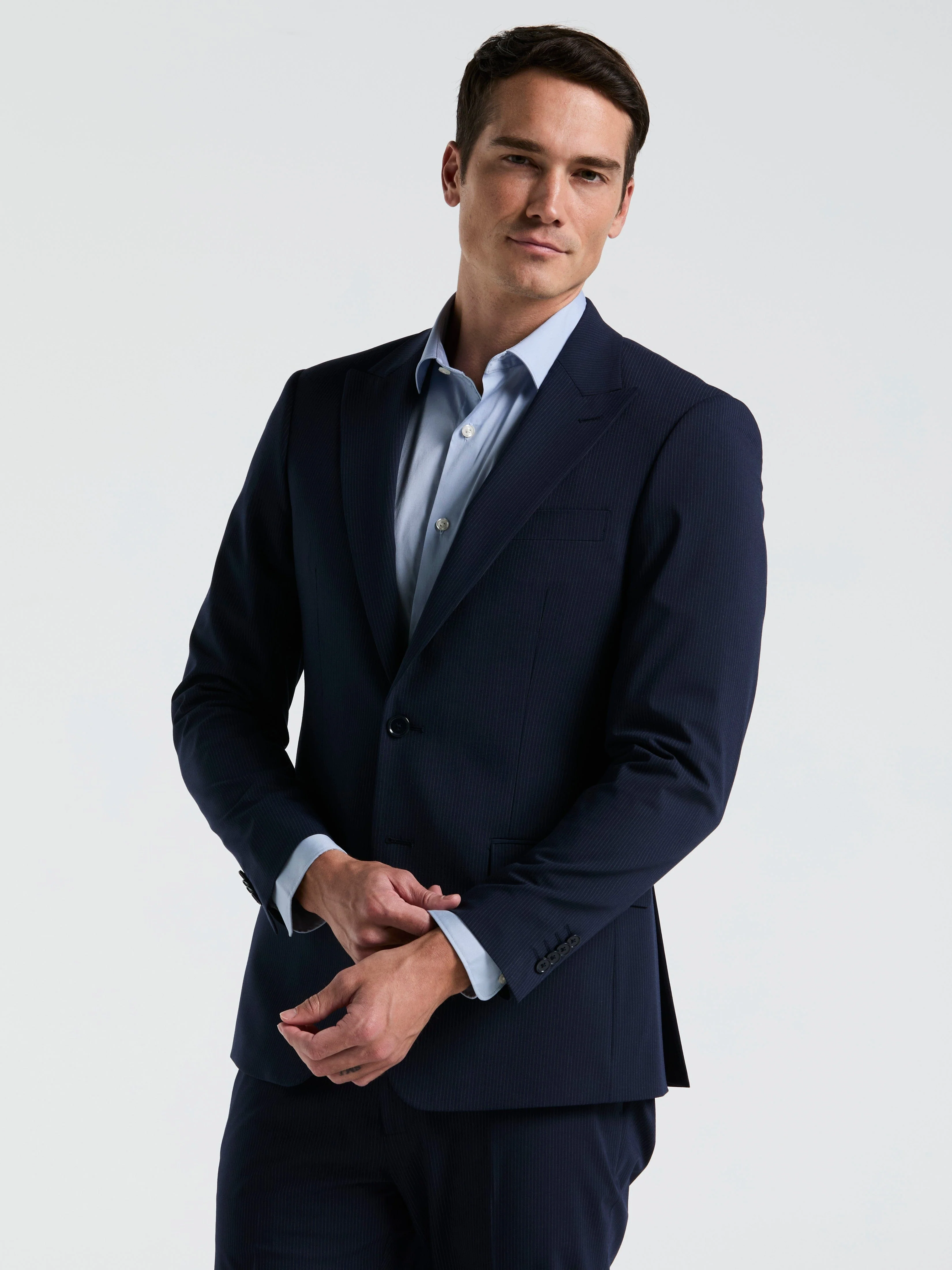 Slim Fit Pinstripe Suit Jacket - Image 2