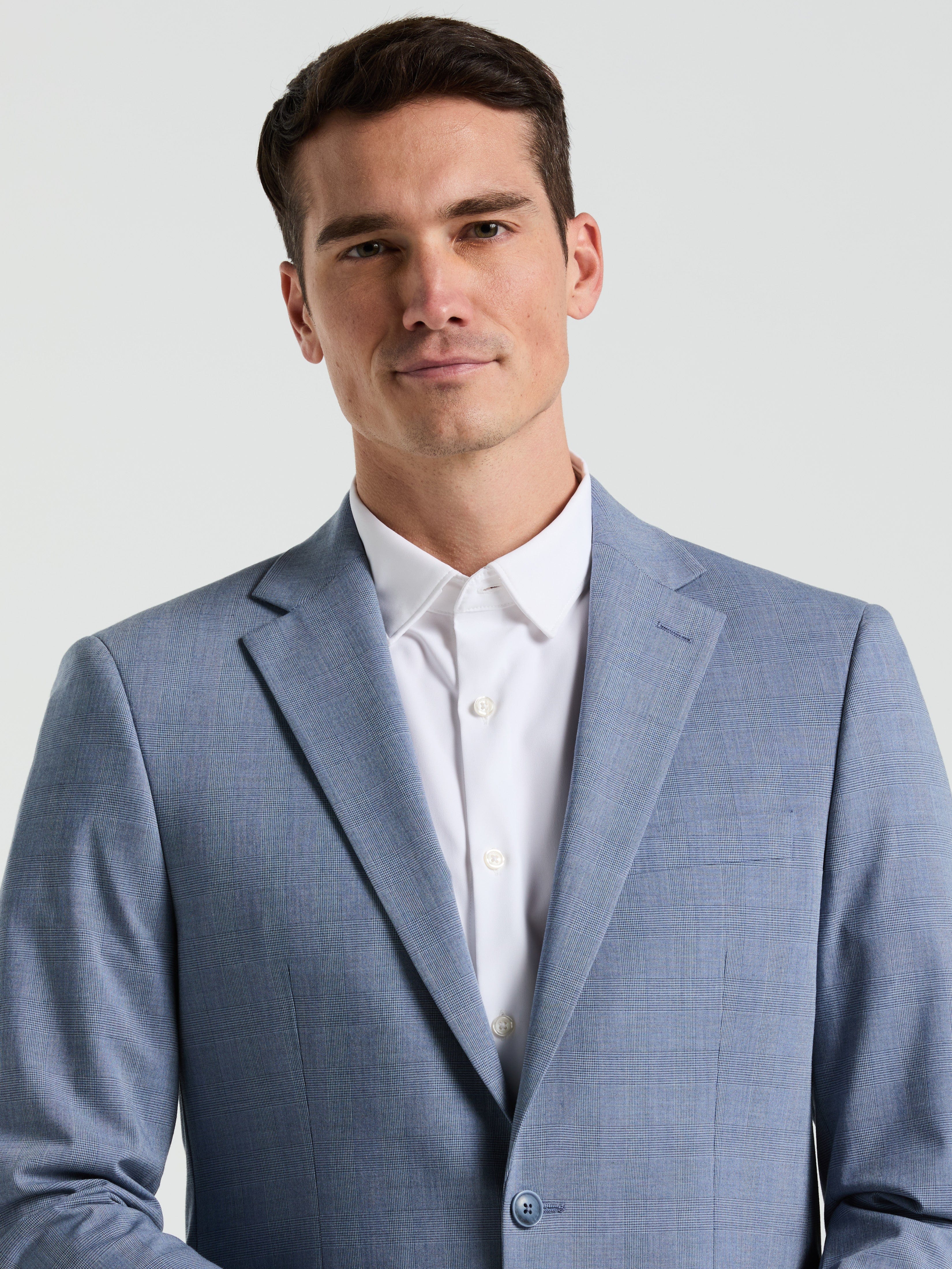 Slim Fit Plaid Print Suit Jacket - Image 2