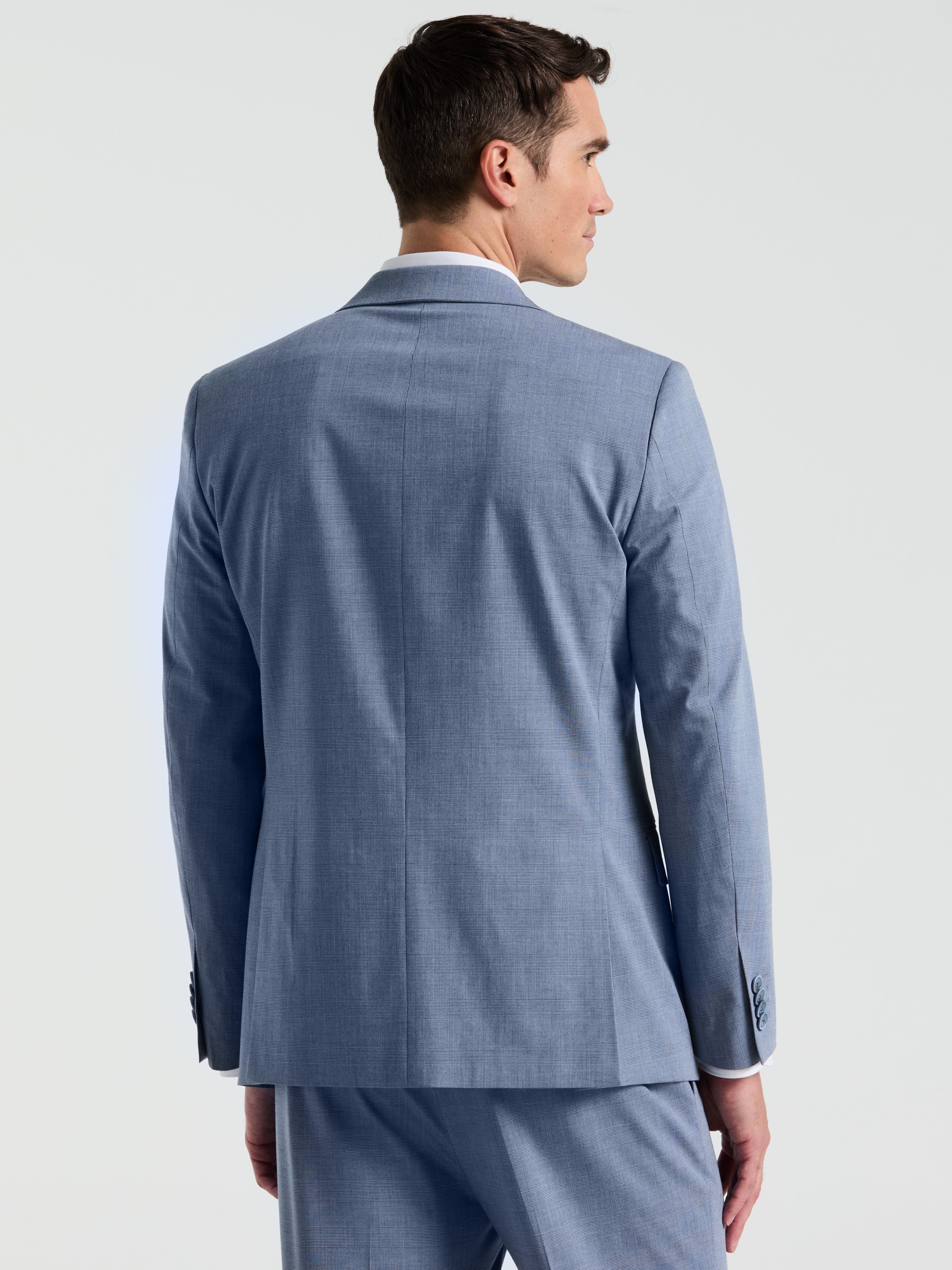 Slim Fit Plaid Print Suit Jacket - Image 3