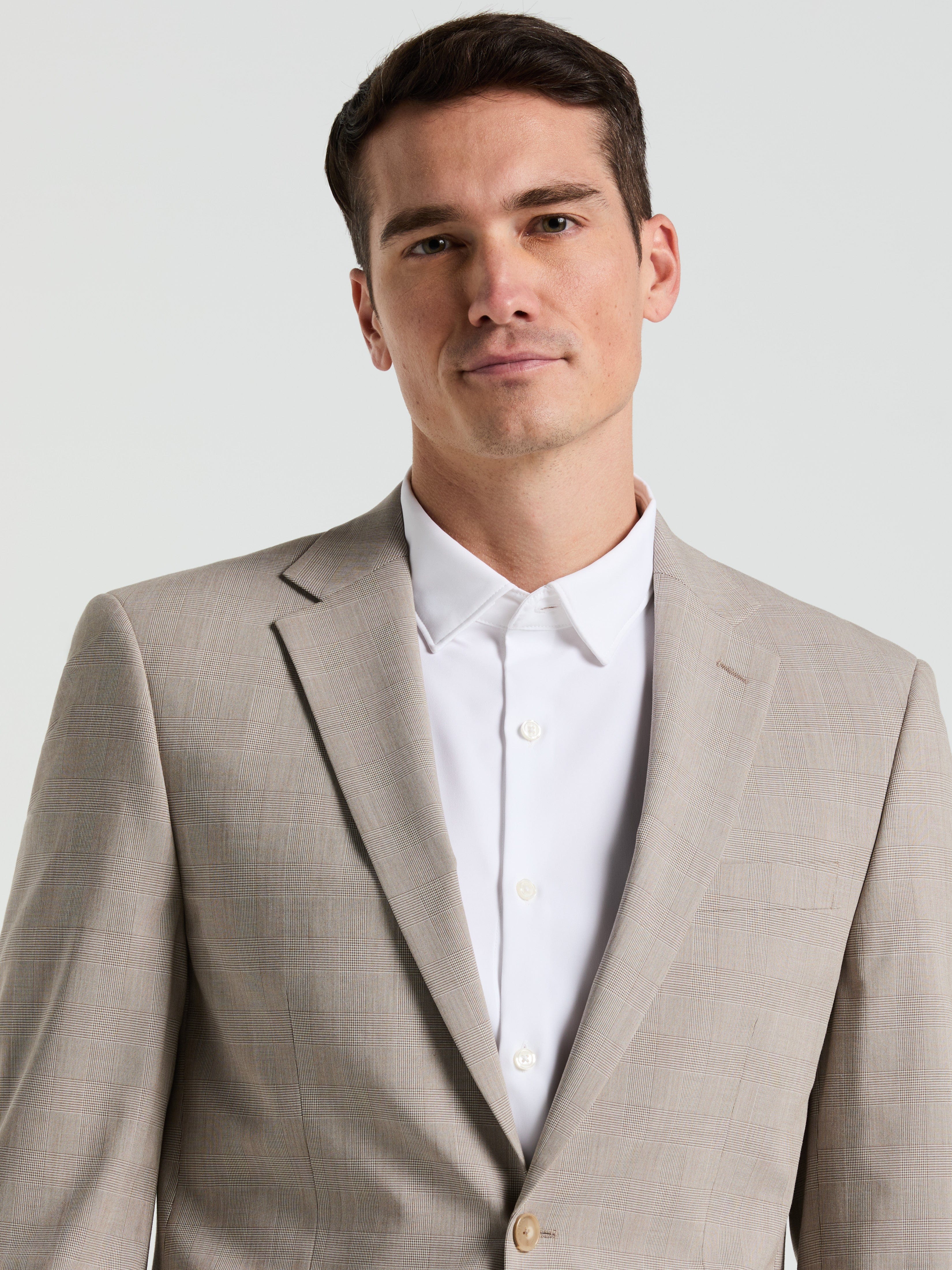 Slim Fit Plaid Print Suit Jacket - Image 2