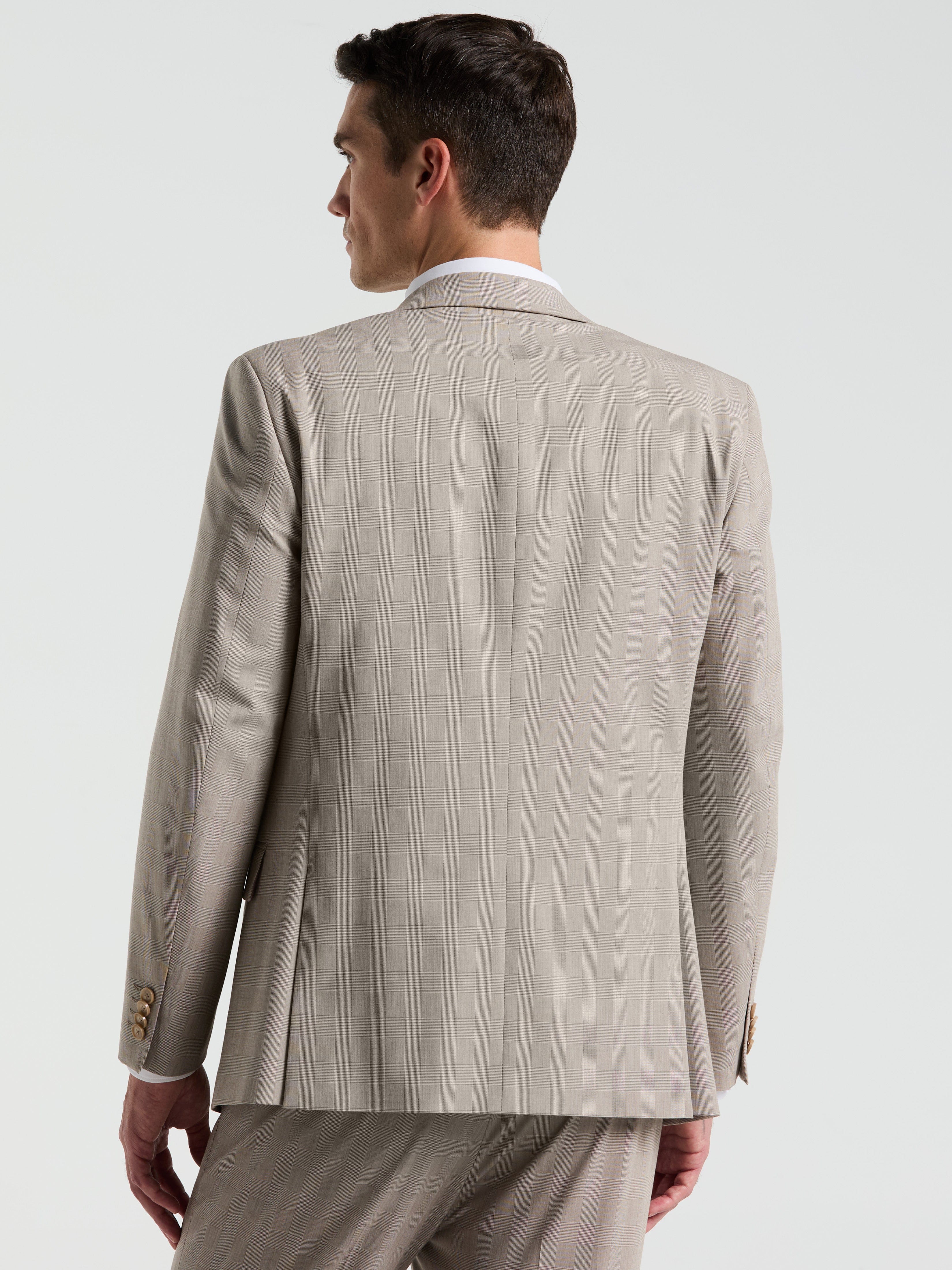 Slim Fit Plaid Print Suit Jacket - Image 3