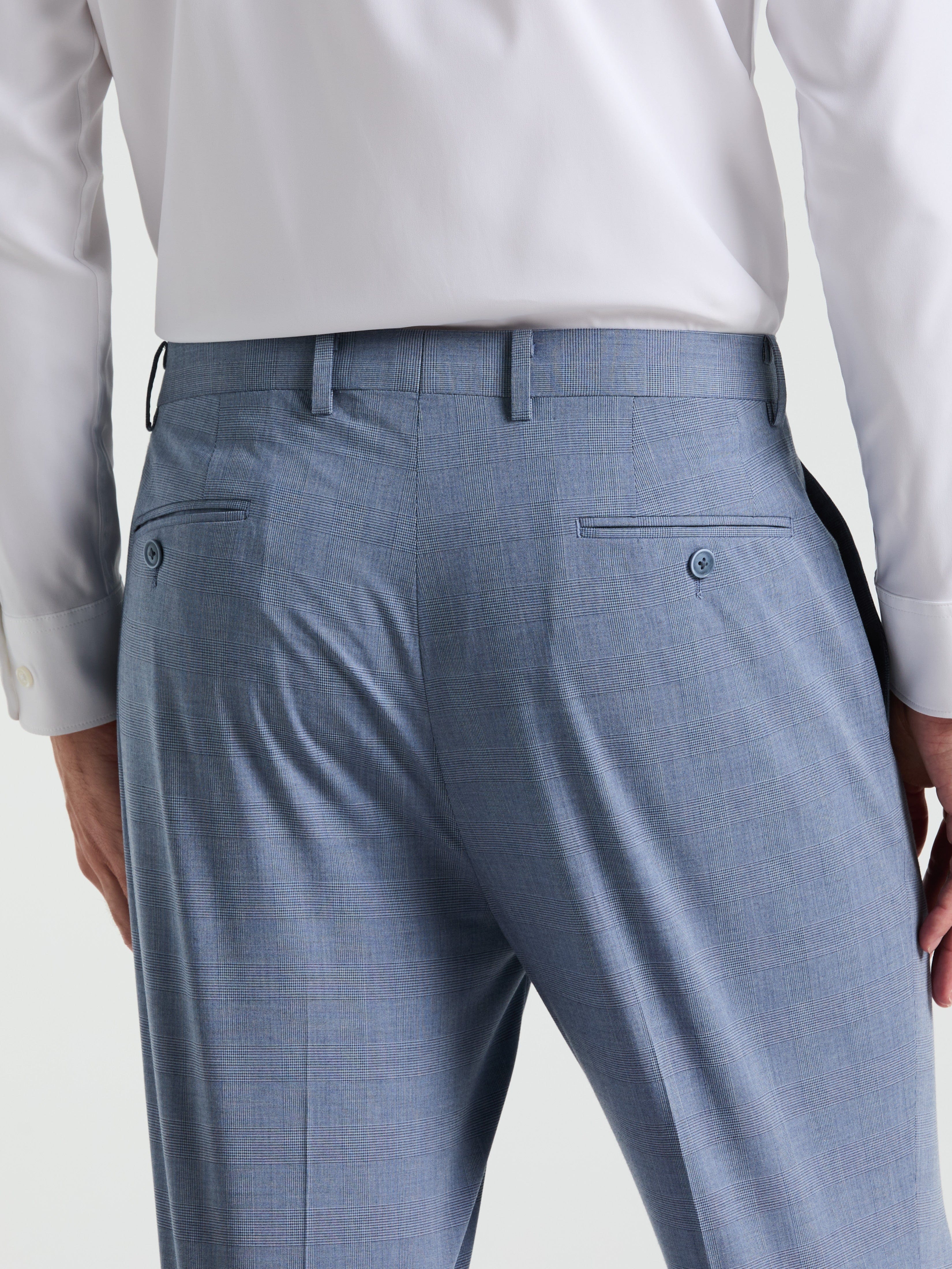 Slim Fit Plaid Print Suit Pant - Image 3