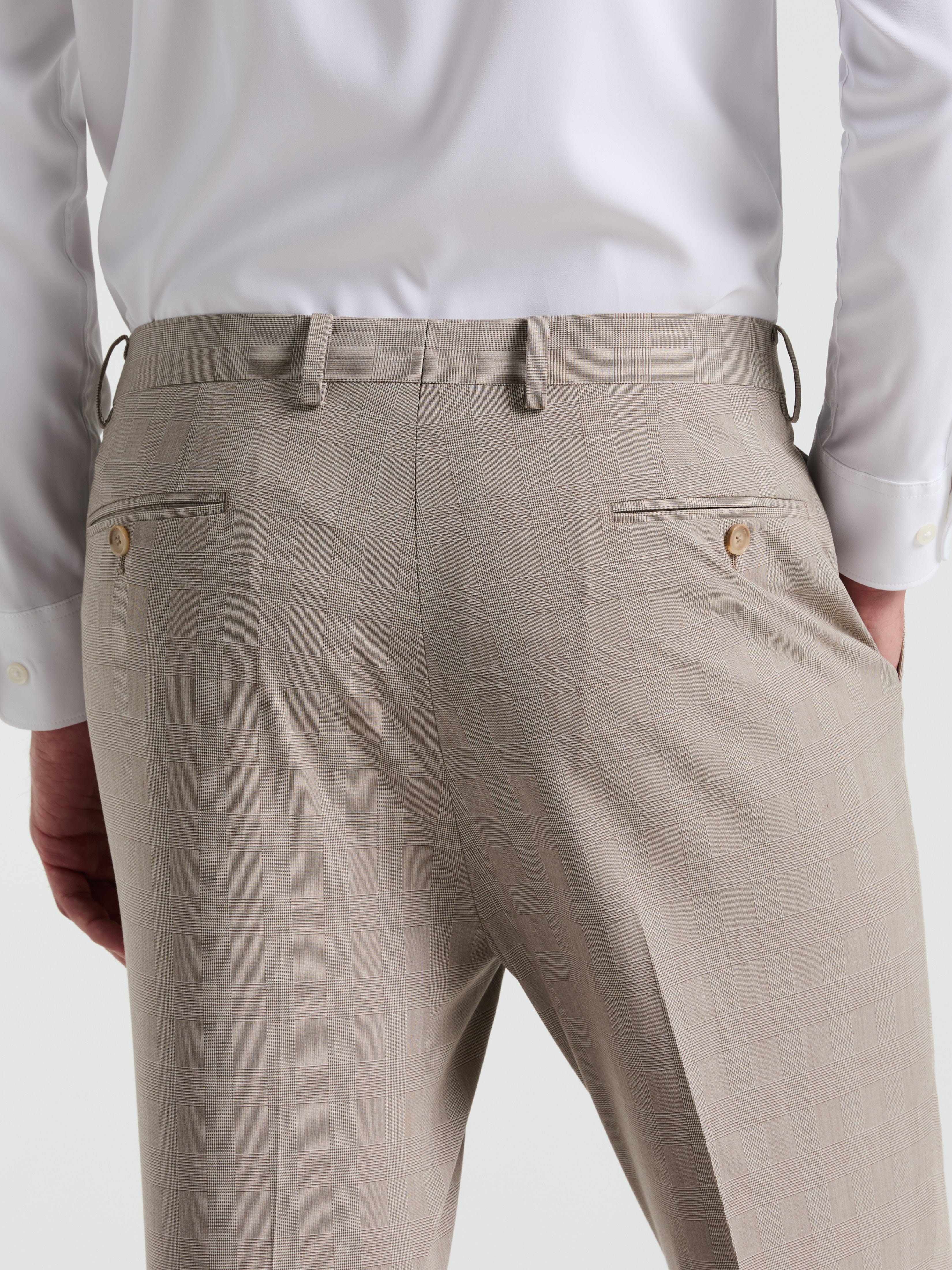 Slim Fit Plaid Print Suit Pant - Image 3